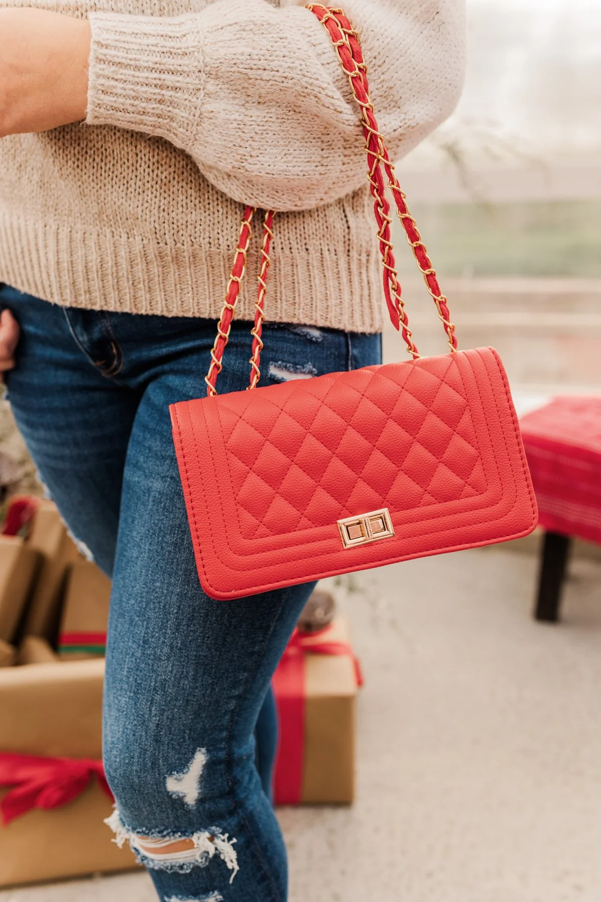 Stay Stylish Quilted Purse- Holiday Red - Image 3