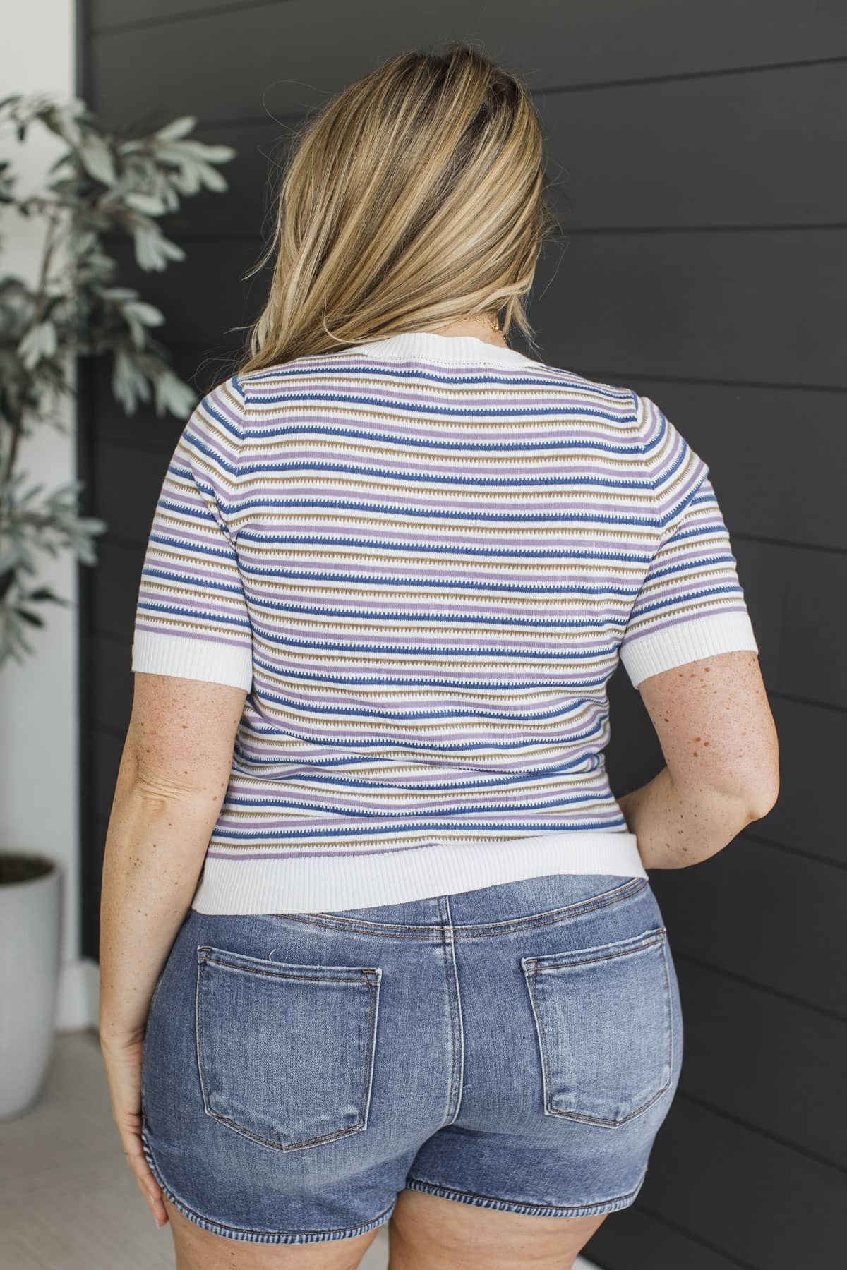 Stay Sweet Always Striped Knit Top- Lavender & Blue - Image 7