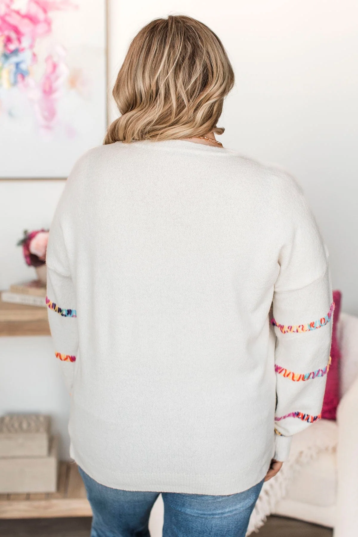 Staying Optimistic Striped Sweater- Ivory - Image 8