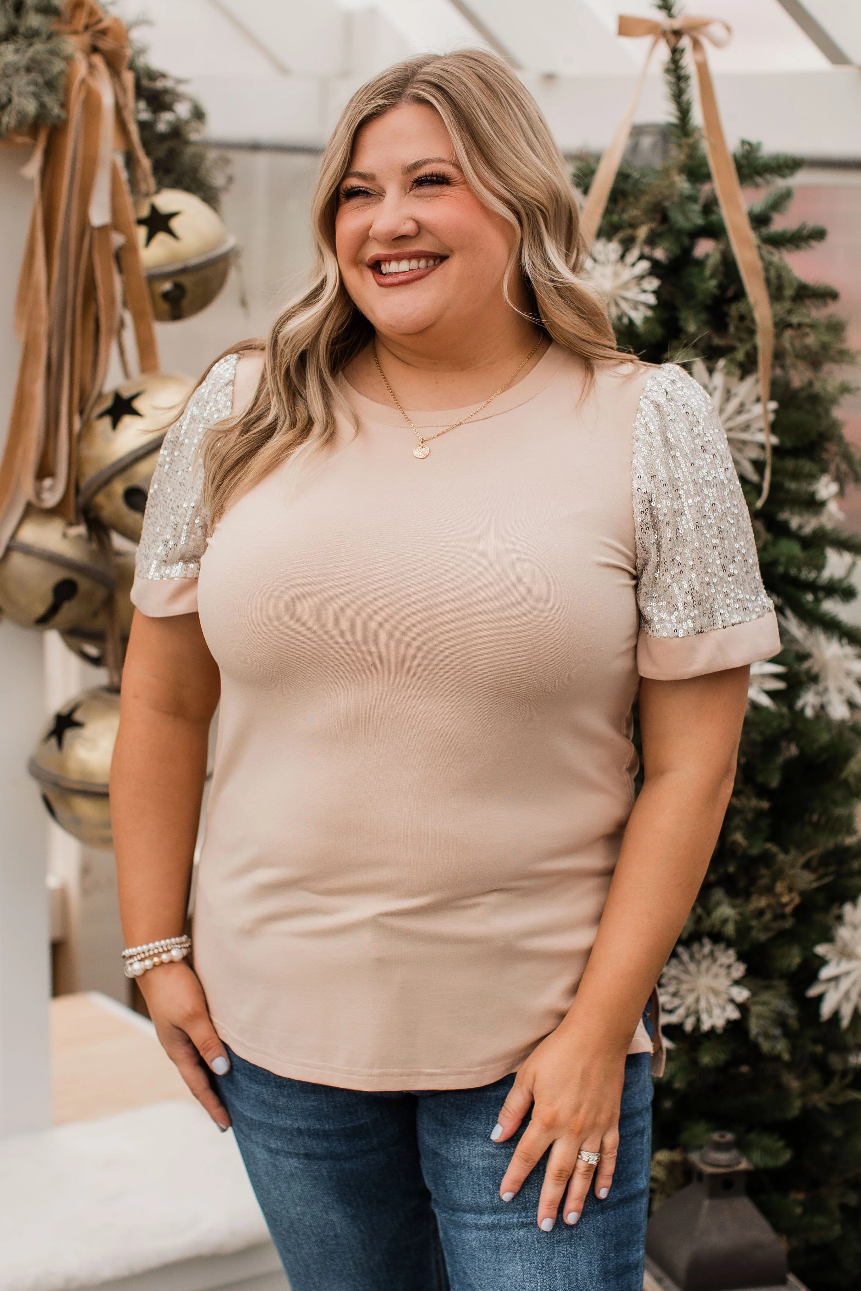Steal The Night Knit Top- Nude - Image 3