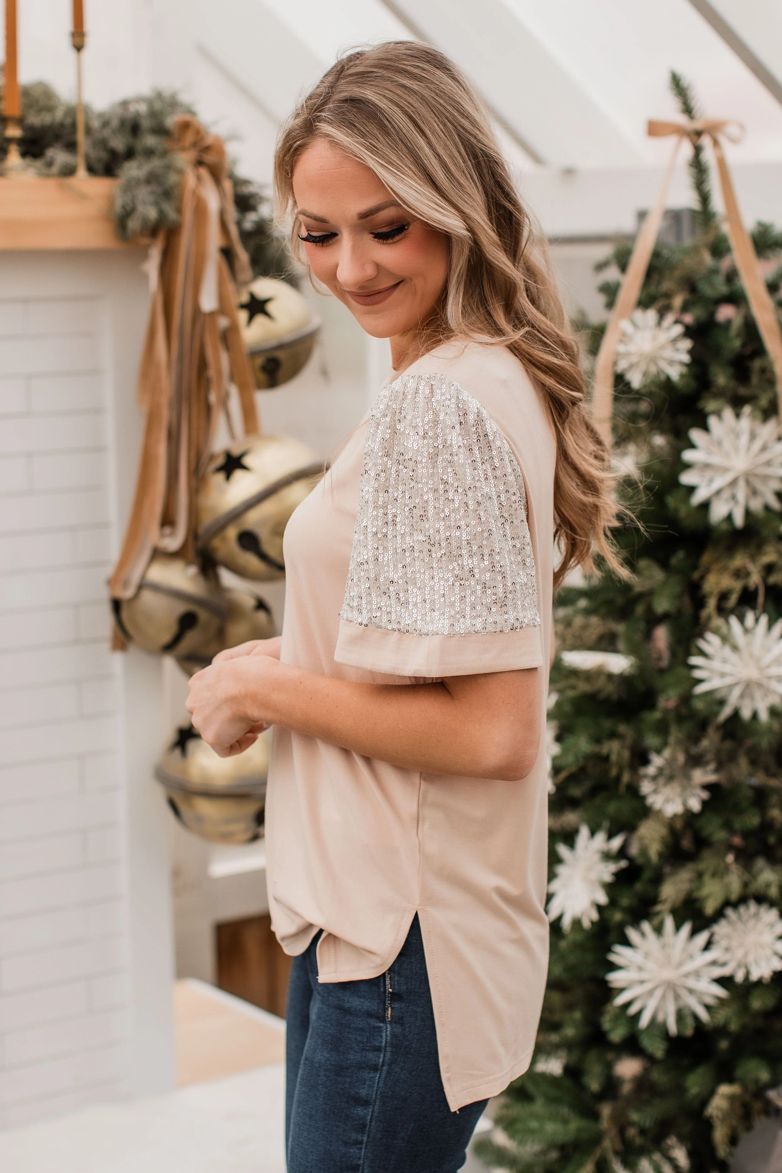Steal The Night Knit Top- Nude - Image 4