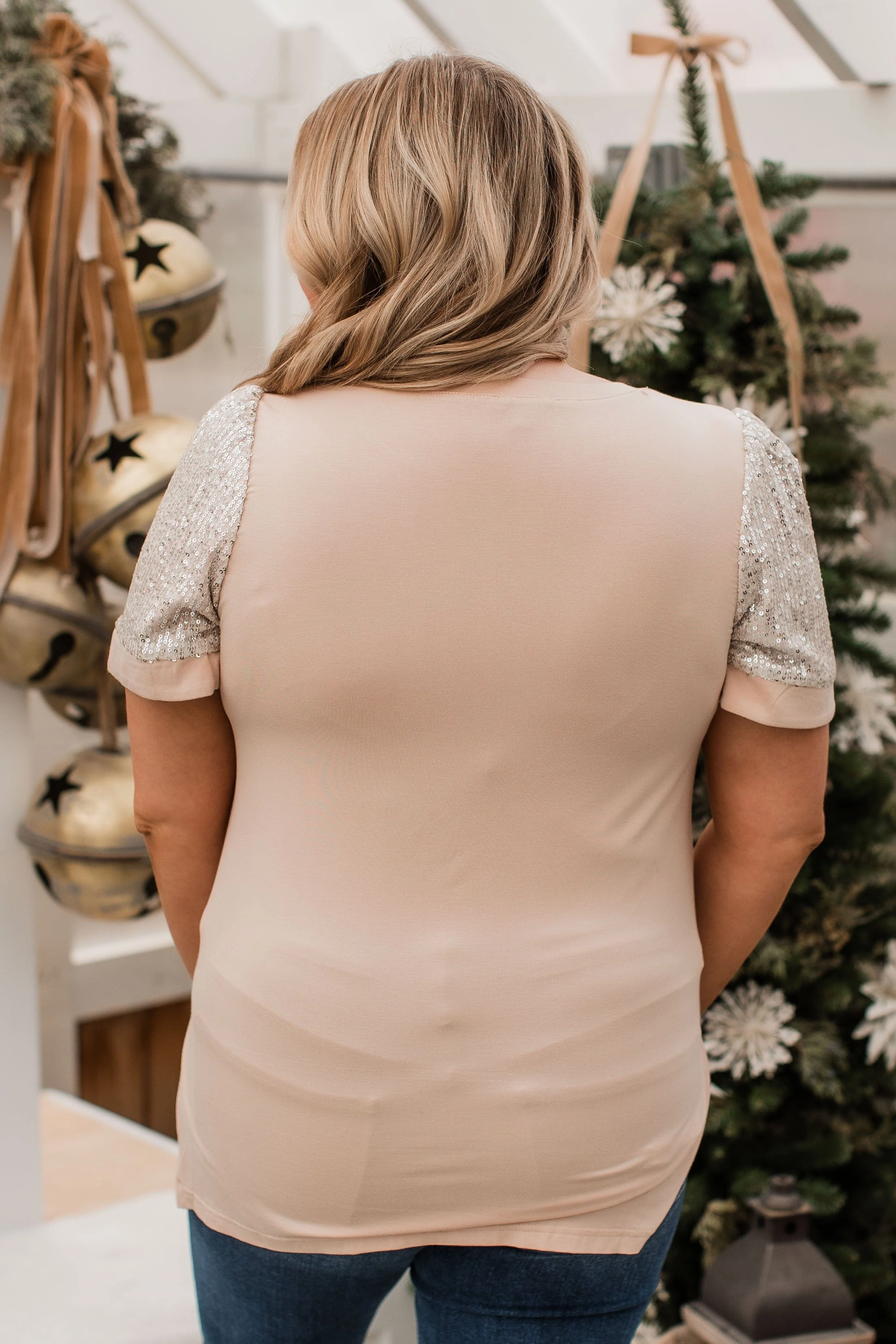 Steal The Night Knit Top- Nude - Image 7