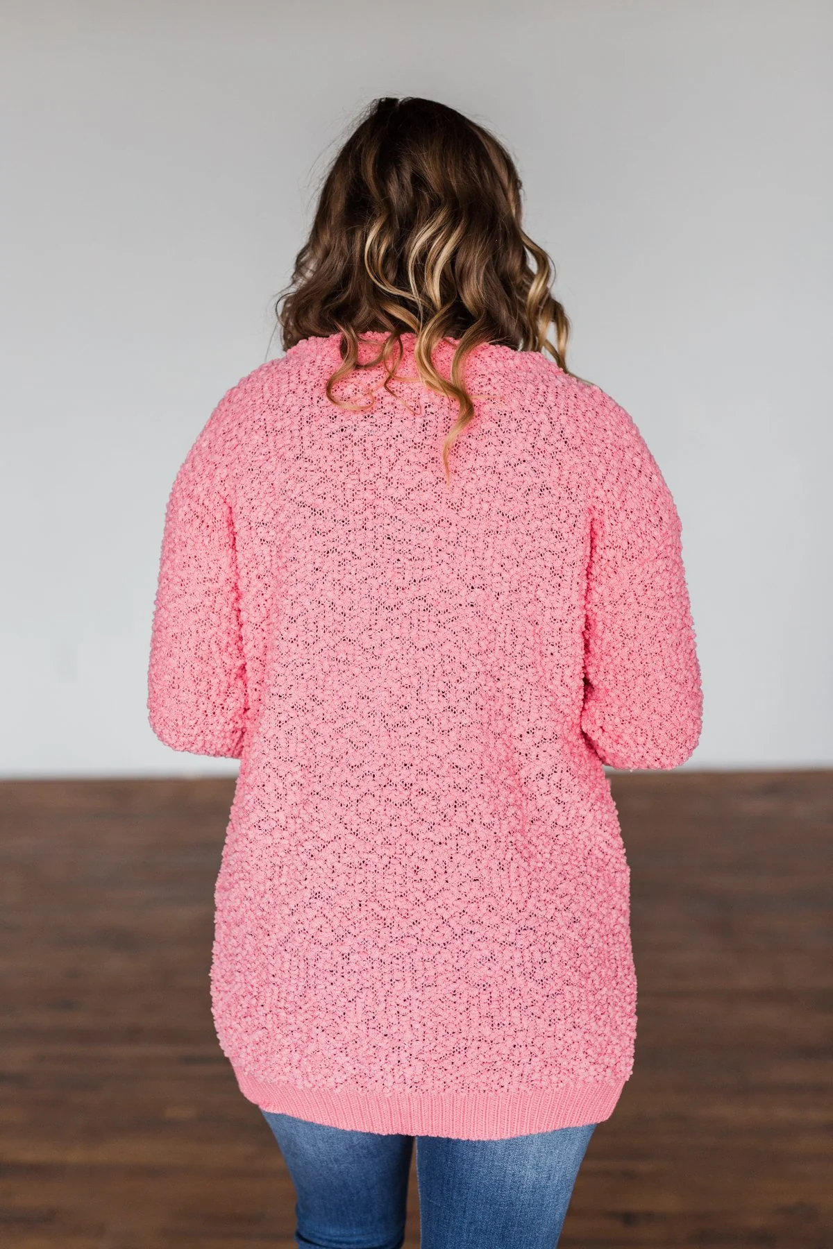 Stealing Glances Popcorn Knit Cardigan- Bubblegum Pink - Image 12