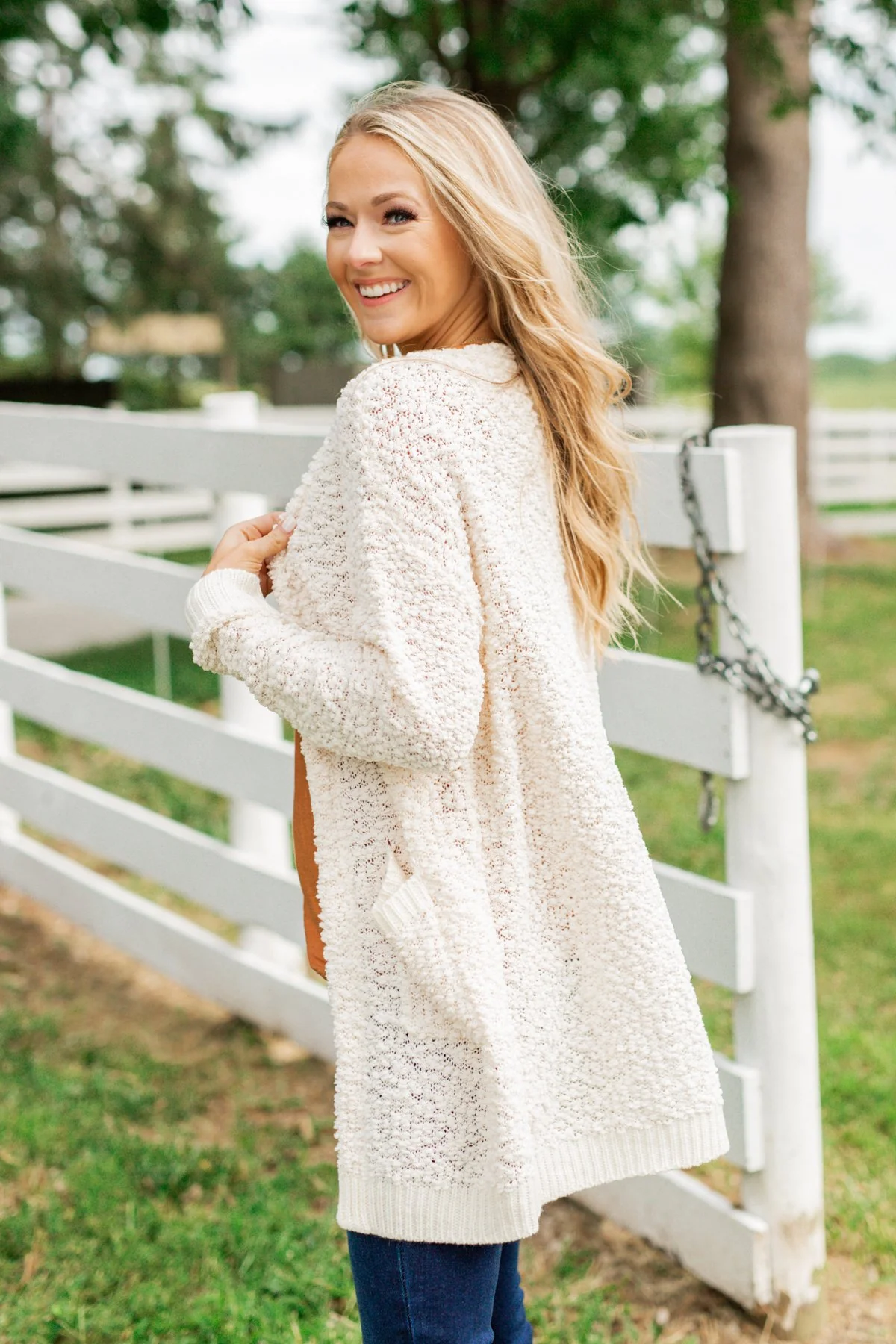 Stealing Glances Popcorn Knit Cardigan- Ivory - Image 10