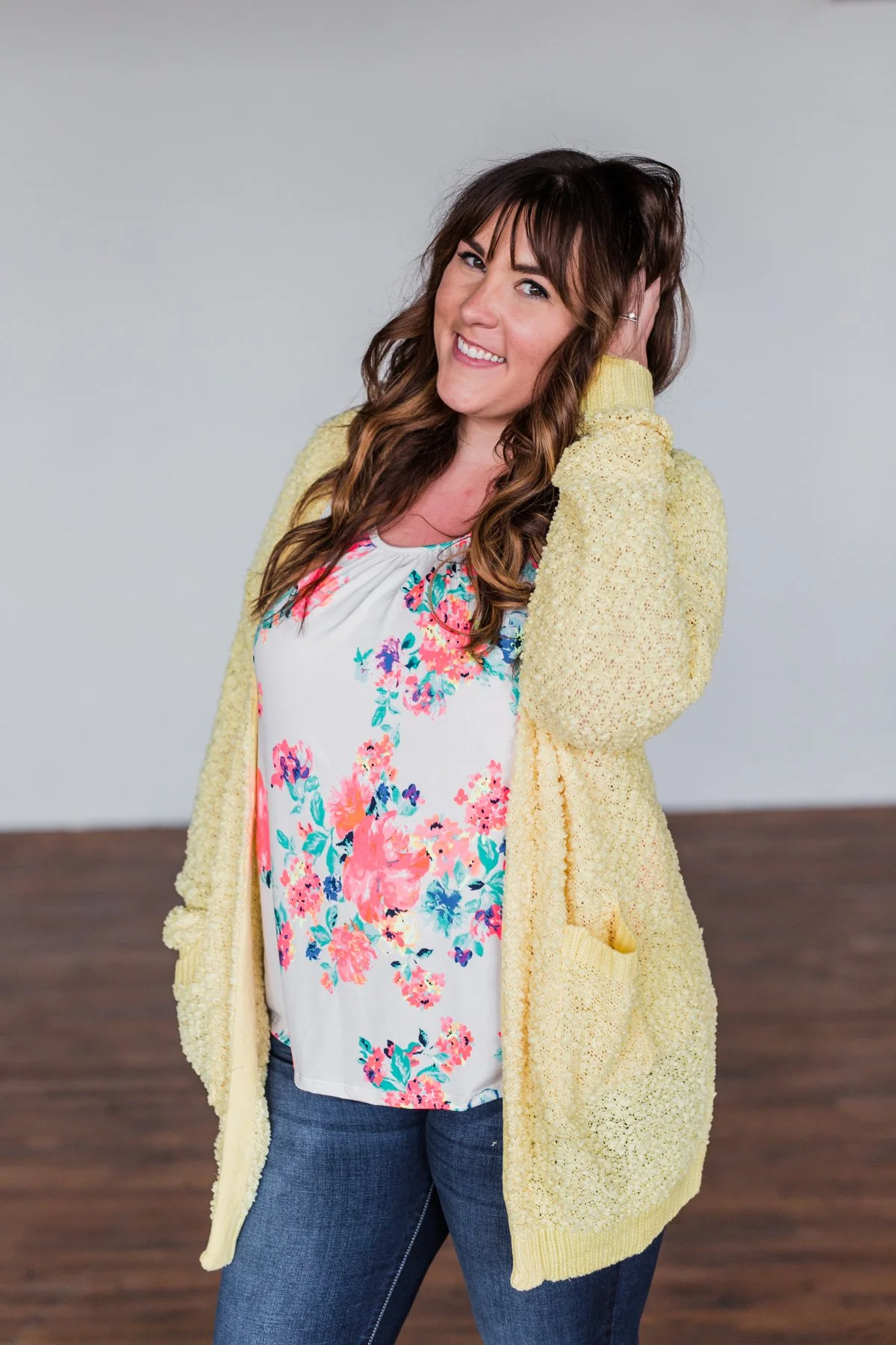Stealing Glances Popcorn Knit Cardigan- Yellow - Image 13