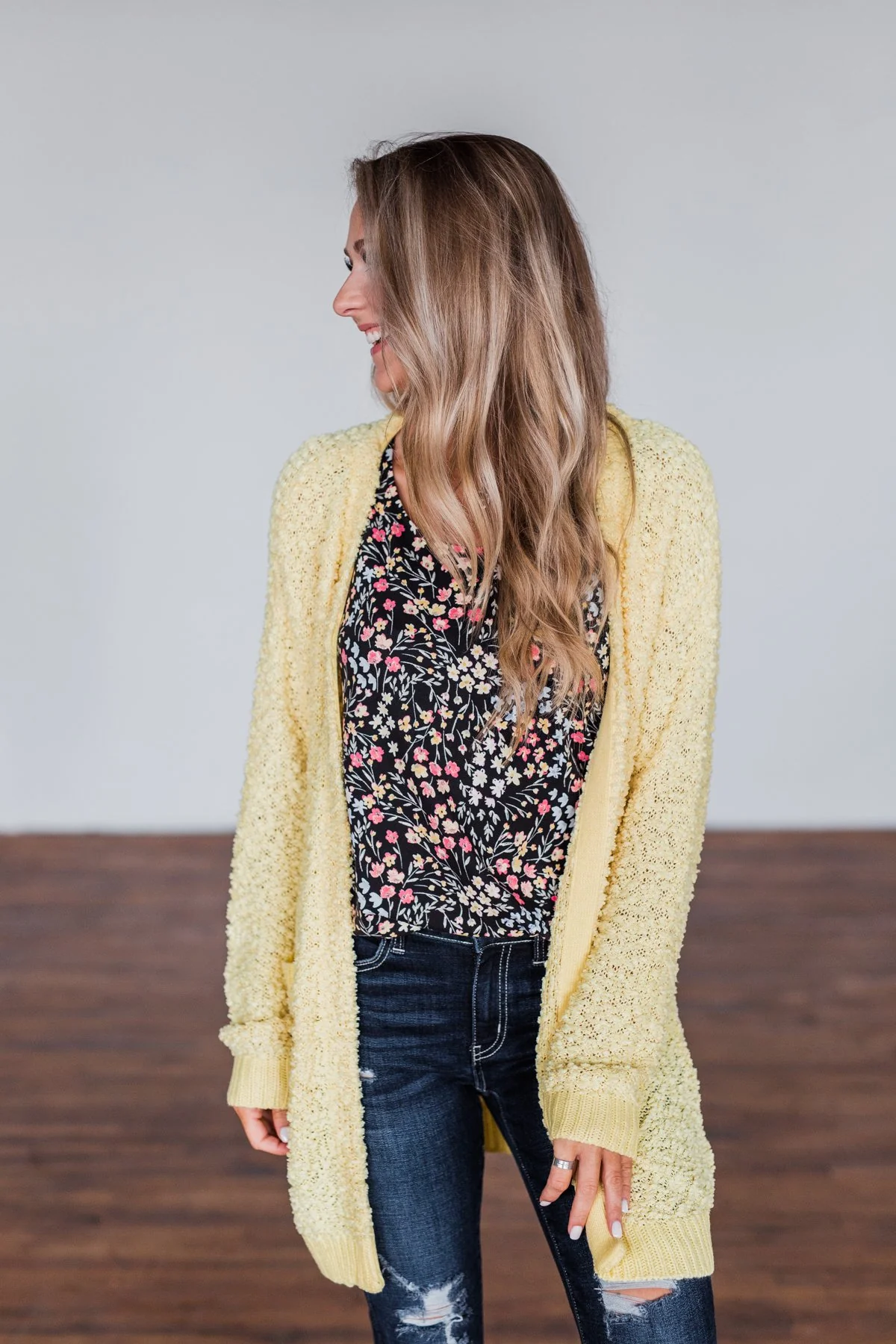 Stealing Glances Popcorn Knit Cardigan- Yellow - Image 19