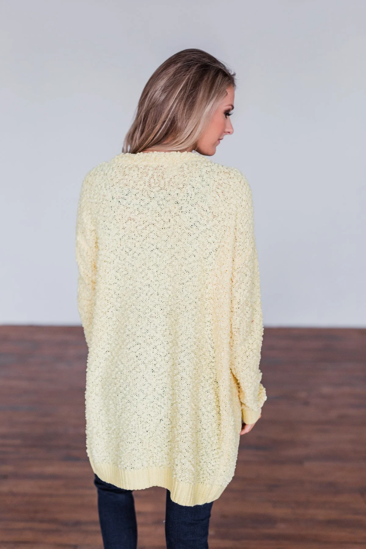 Stealing Glances Popcorn Knit Cardigan- Yellow - Image 7