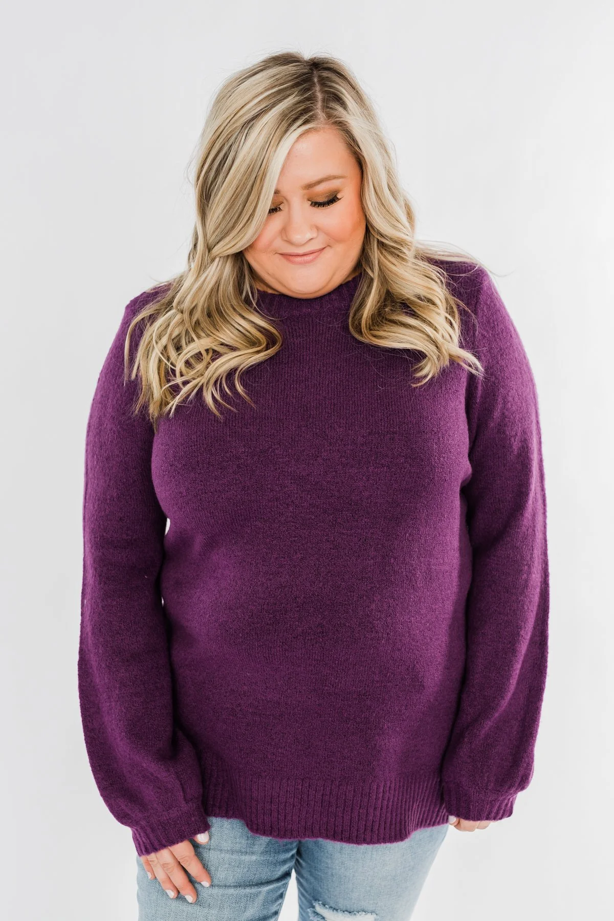 Stealing Your Time Knit Sweater- Plum - Image 5