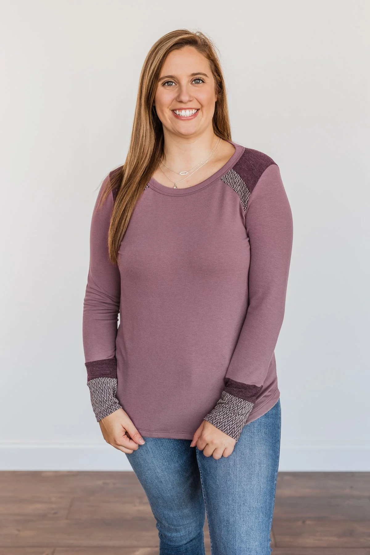 Stepping Out Long Sleeve Top- Light Plum - Image 4