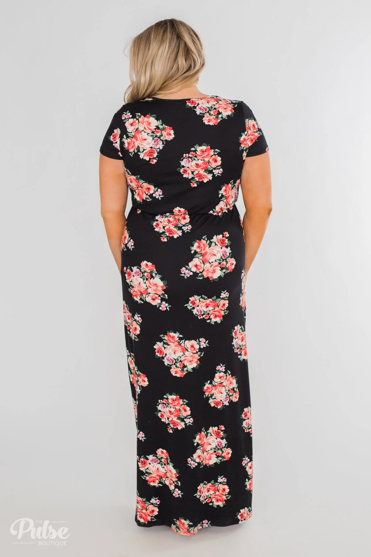 Still Into You Short Sleeve Floral Maxi Dress- Black - Image 17