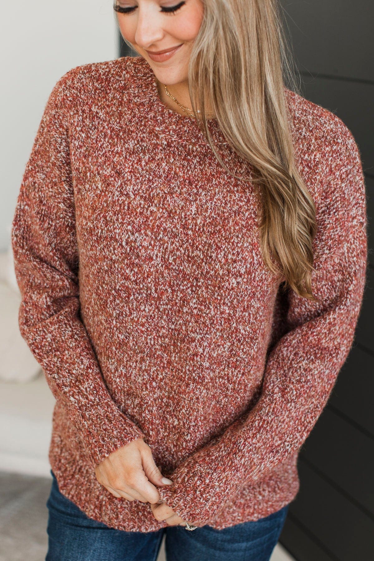 Still The One Knit Sweater- Dark Rust