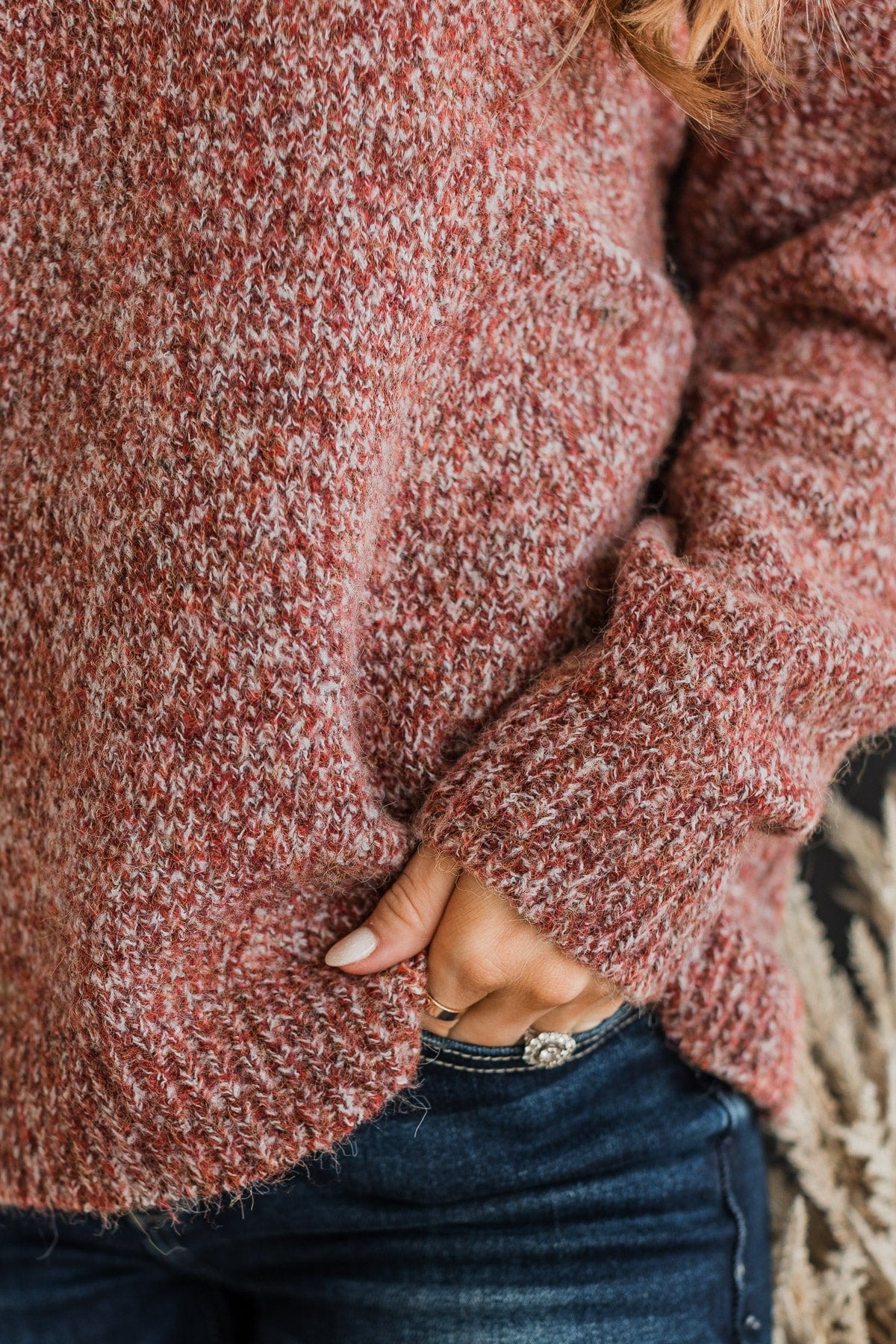 Still The One Knit Sweater- Dark Rust - Image 10