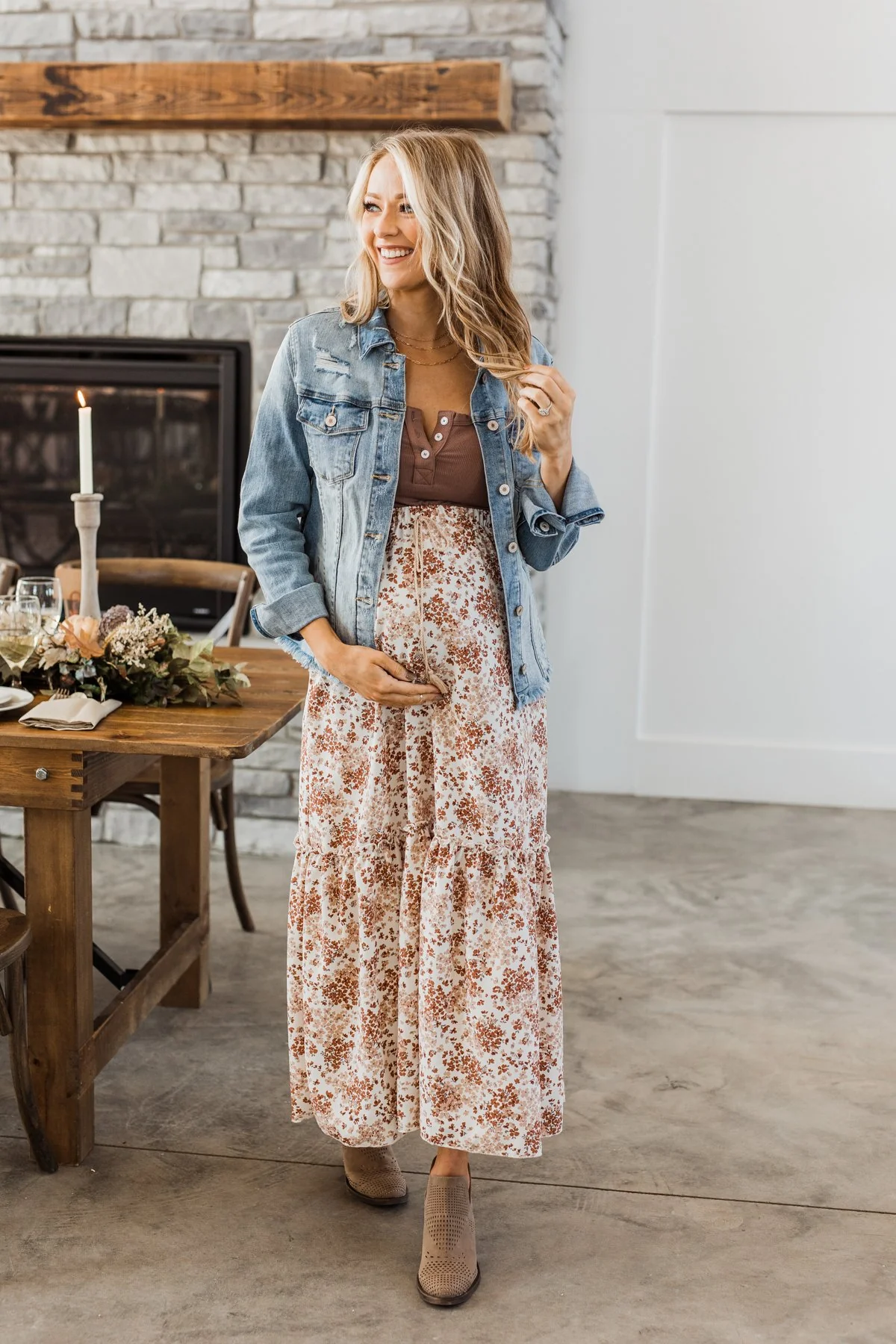 Stop & Stare Floral Maxi Skirt- Ivory - Image 3