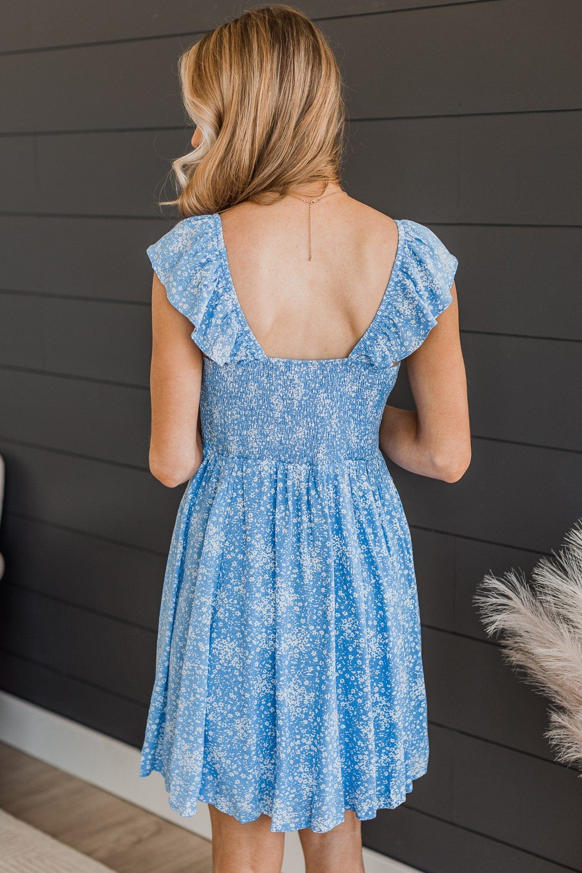 Storybook Ending Floral Dress- Blue - Image 7