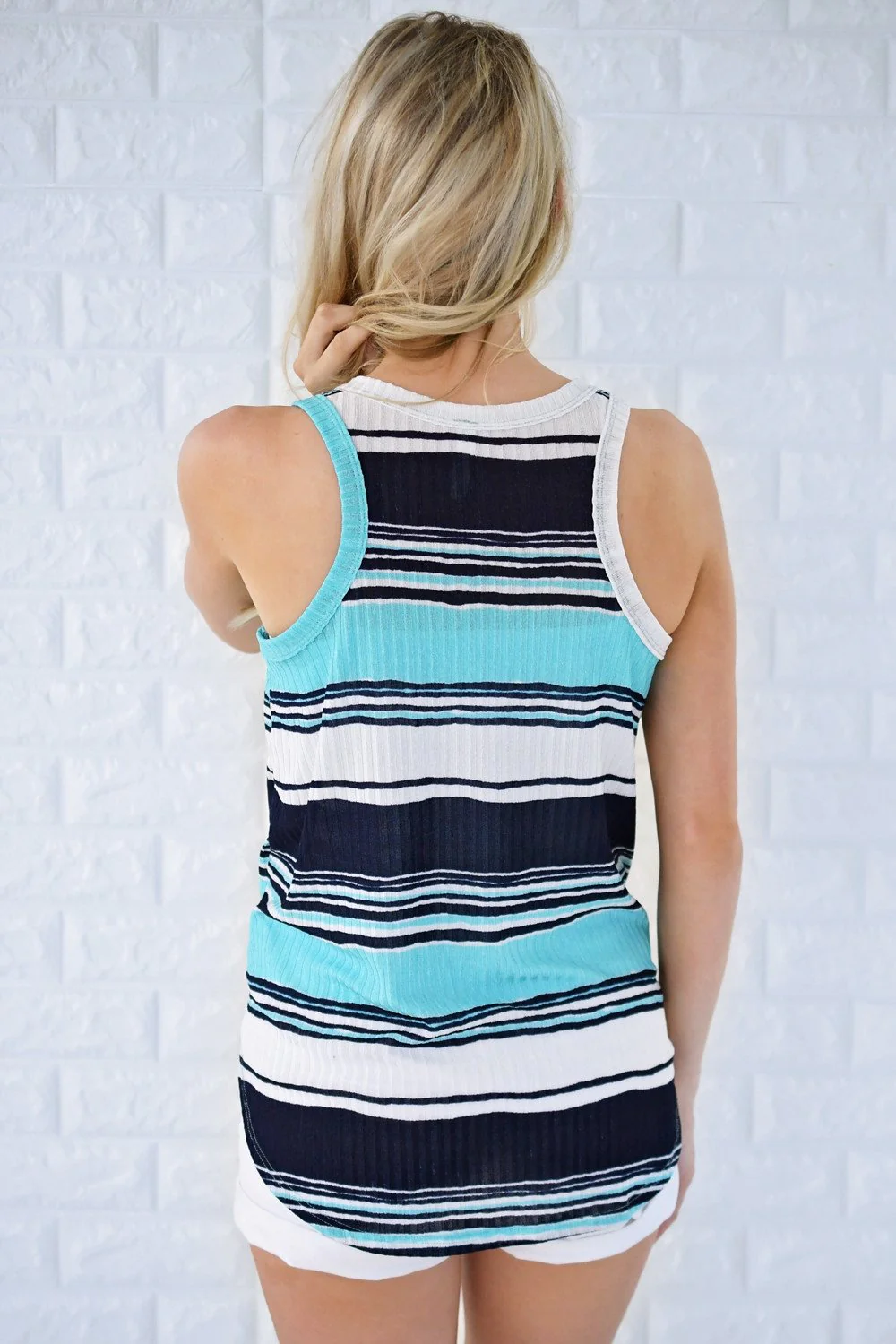 Stripes & Sunshine Tank Top ~ Teal - Image 6