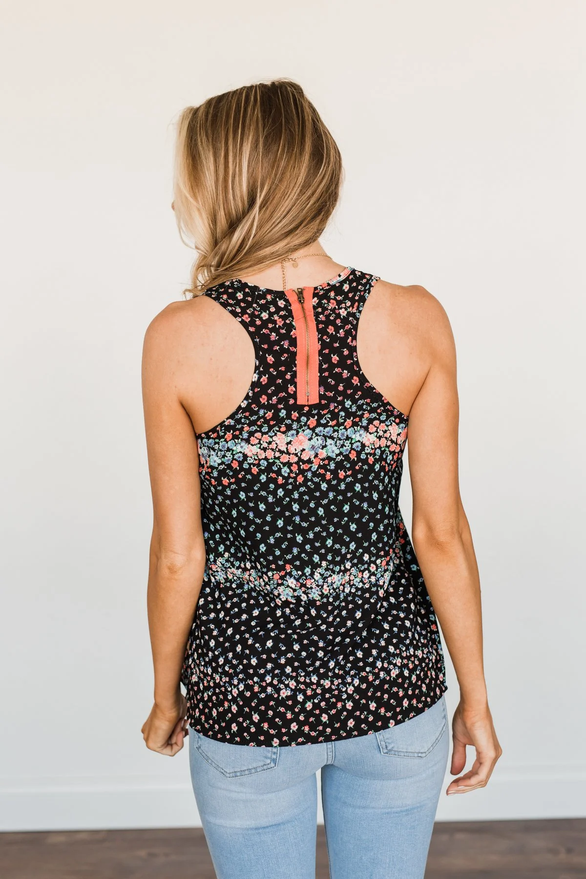Strive For The Best Floral Tank Top- Black - Image 9