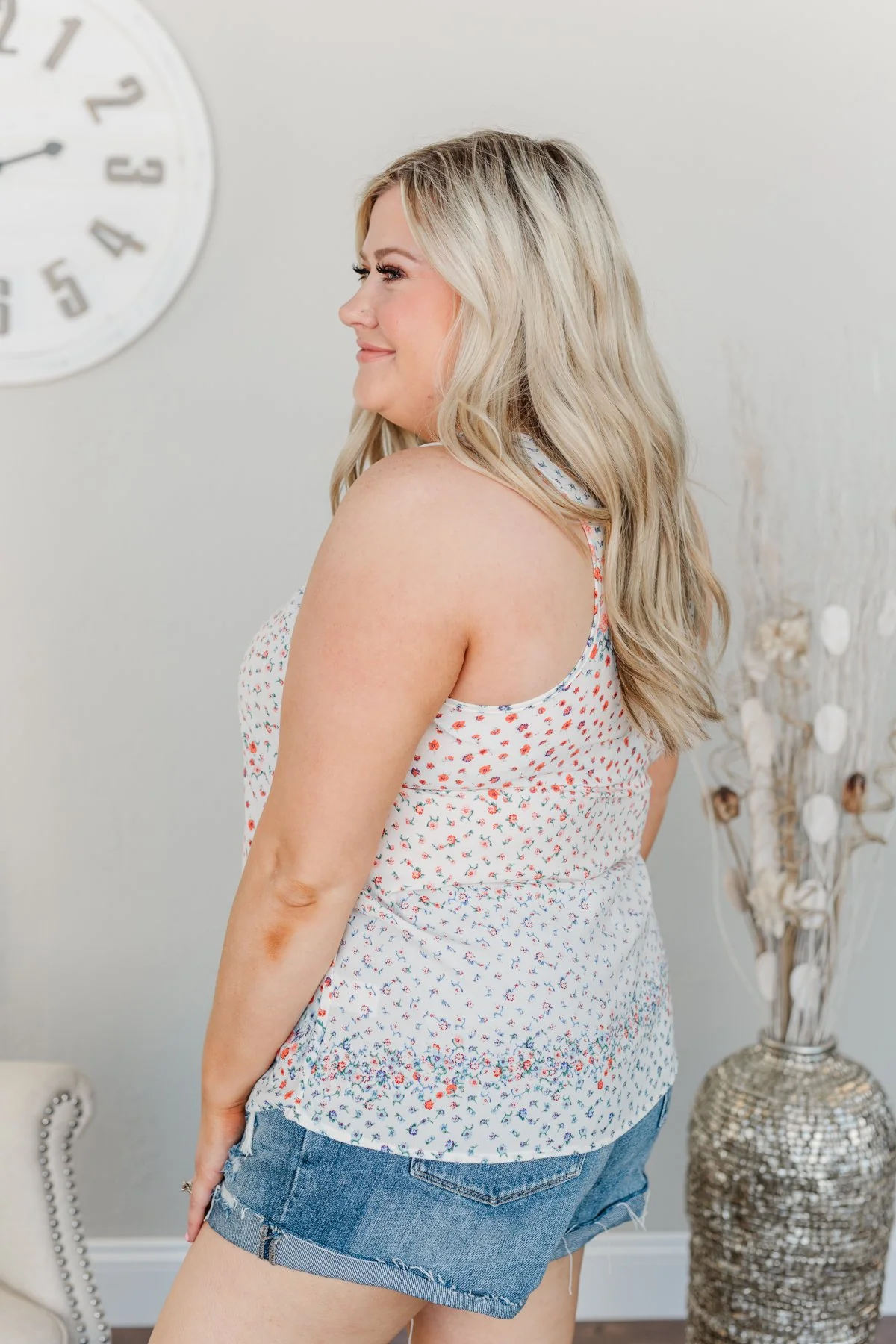 Strive For The Best Floral Tank Top- Ivory - Image 21