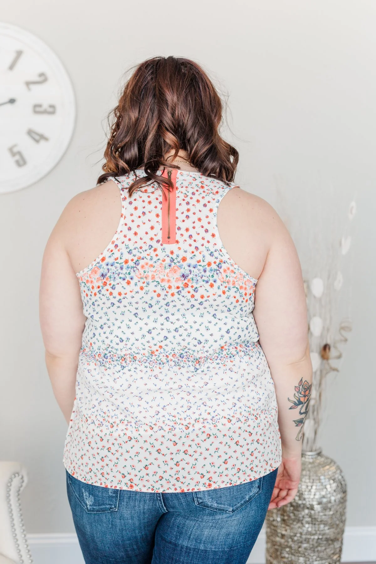 Strive For The Best Floral Tank Top- Ivory - Image 25