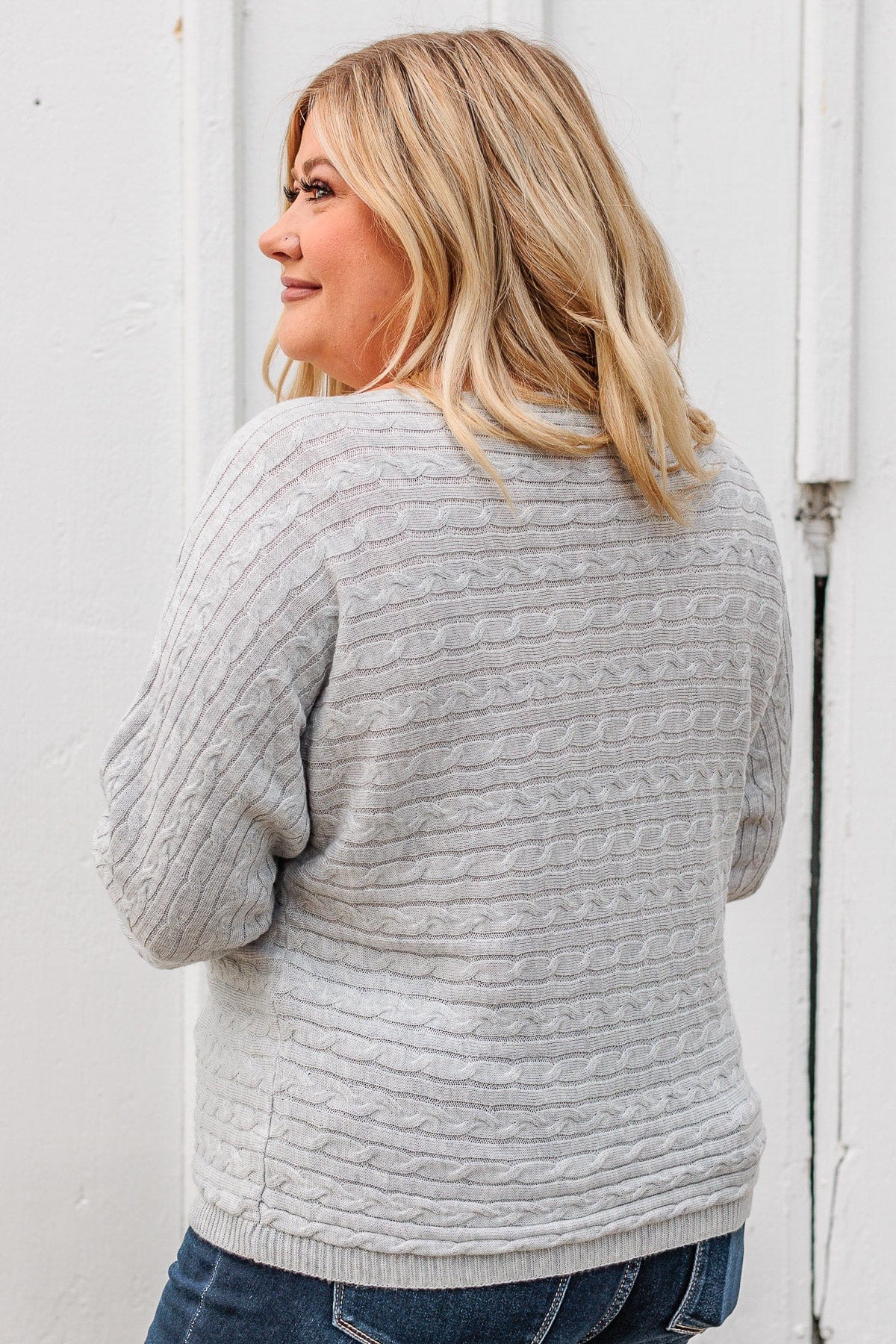 Strive To Stand Out Knit Top- Light Grey - Image 7