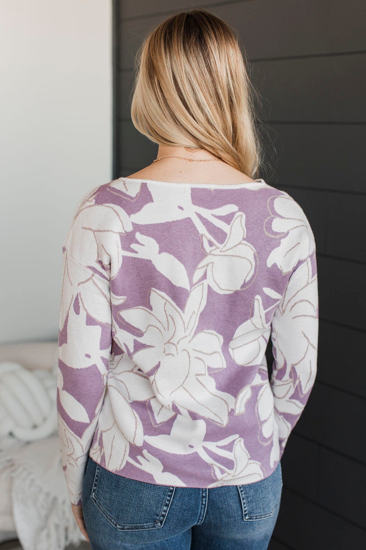 Striving For Excellence Floral Sweater- Lavender - Image 7
