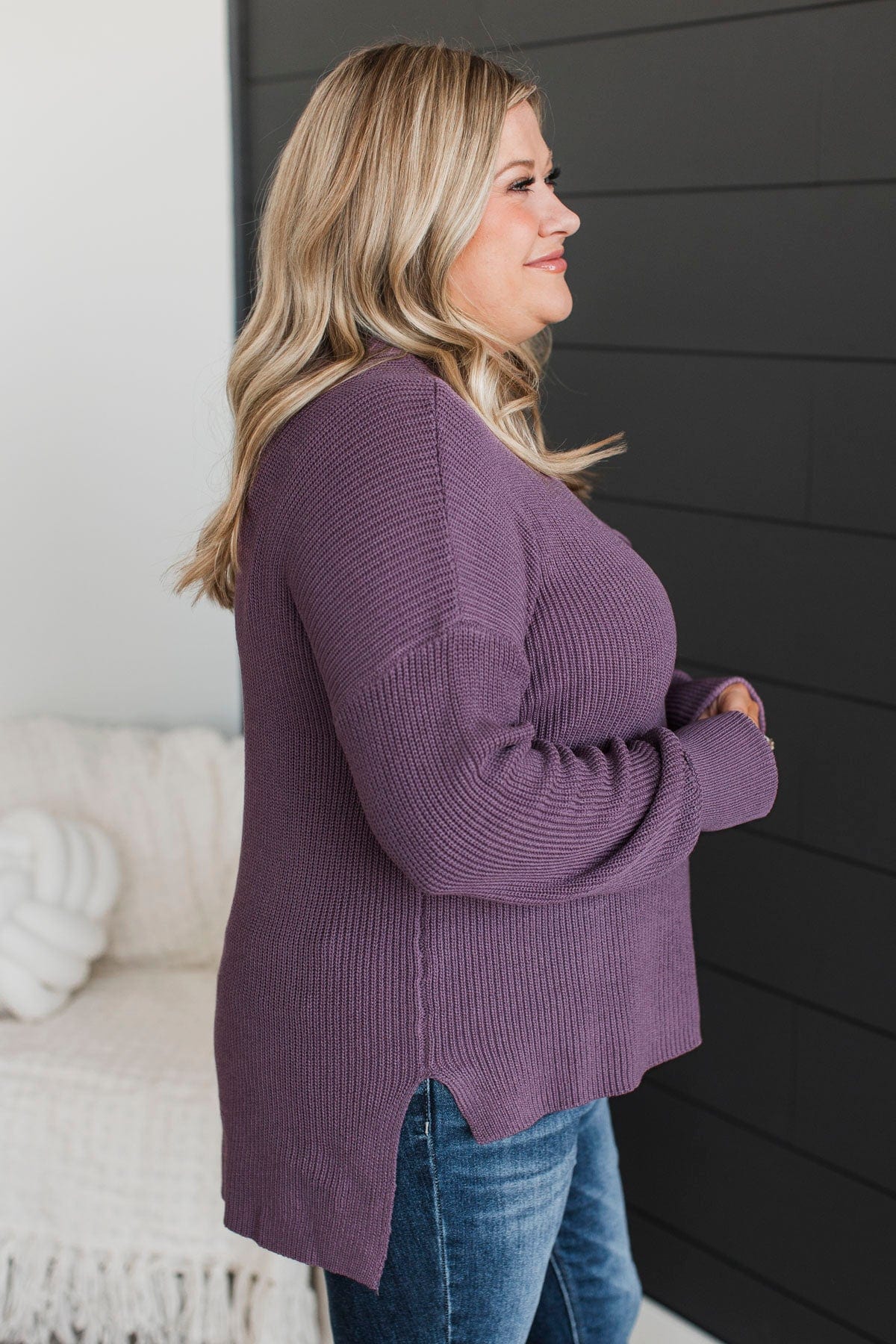 Striving For The Impossible Knit Sweater- Dusty Purple - Image 6