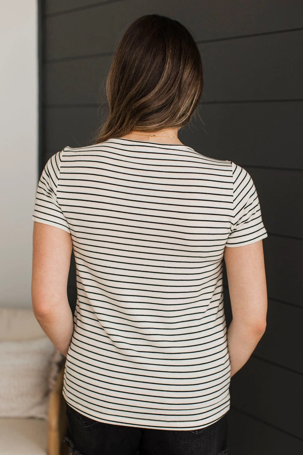 Strong Feelings Striped Top- Ivory & Black - Image 7