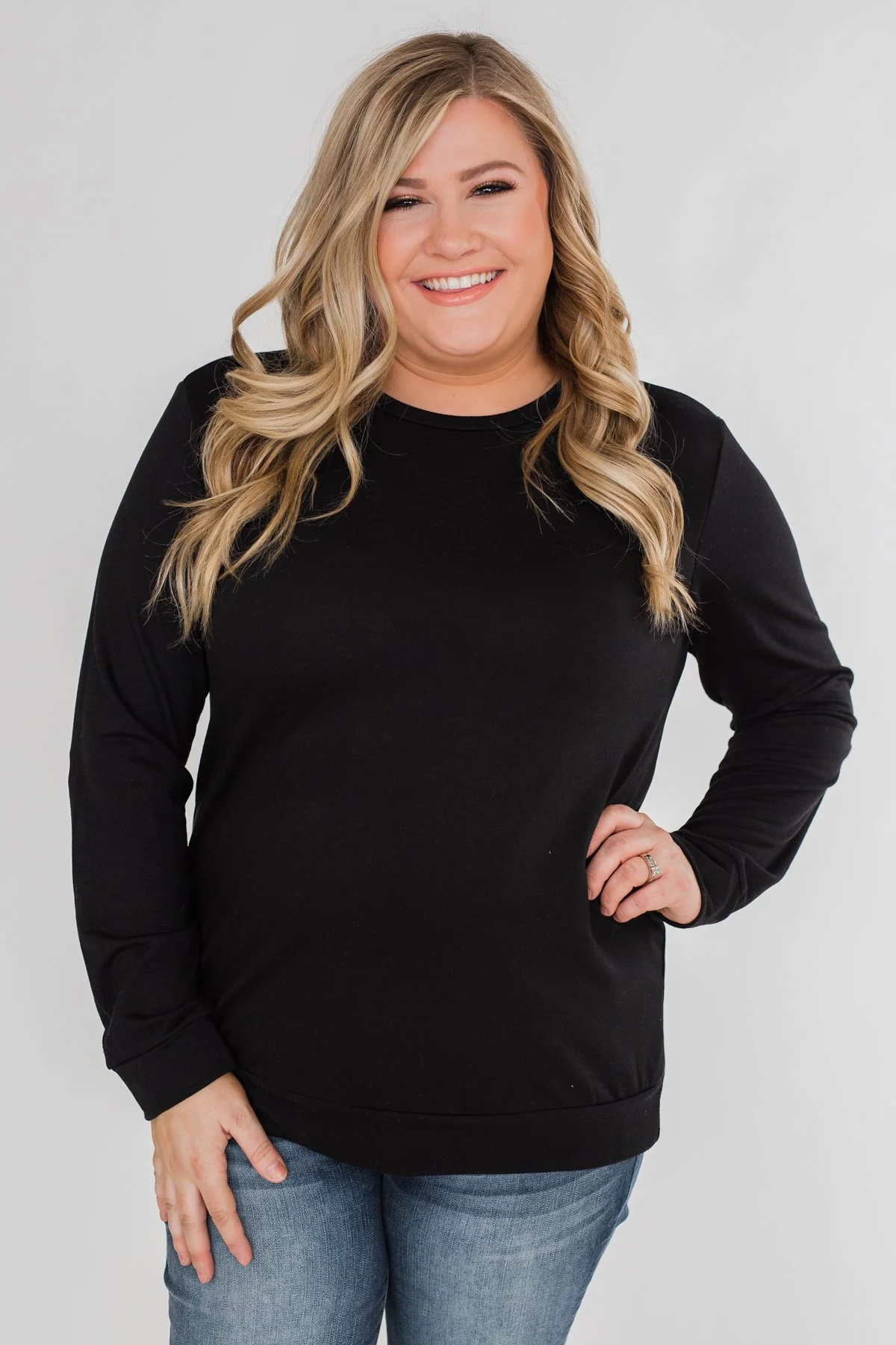Struck By Love Heart Elbow Patch Top- Black - Image 11