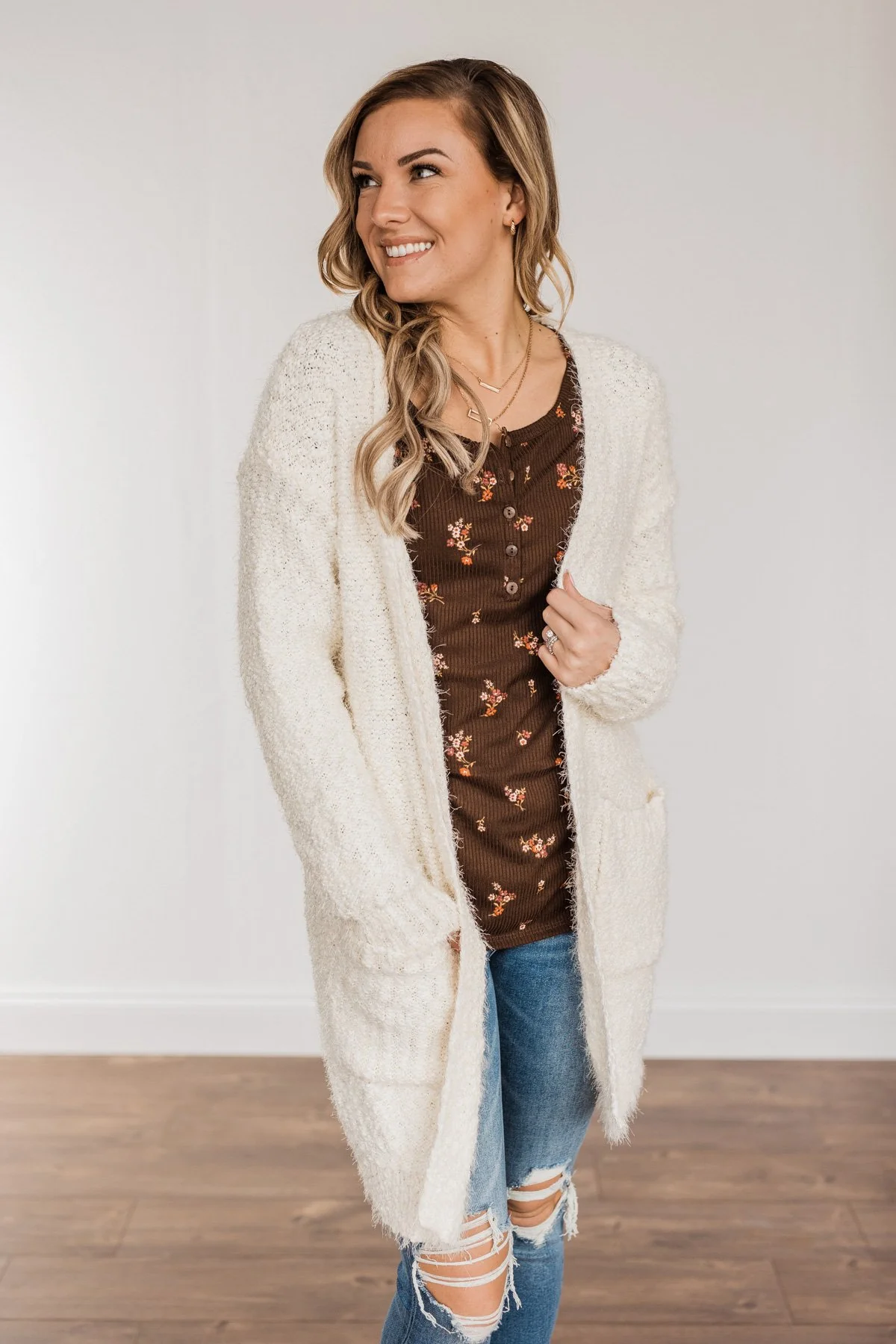 Strut Your Stuff Knit Cardigan- Ivory - Image 7