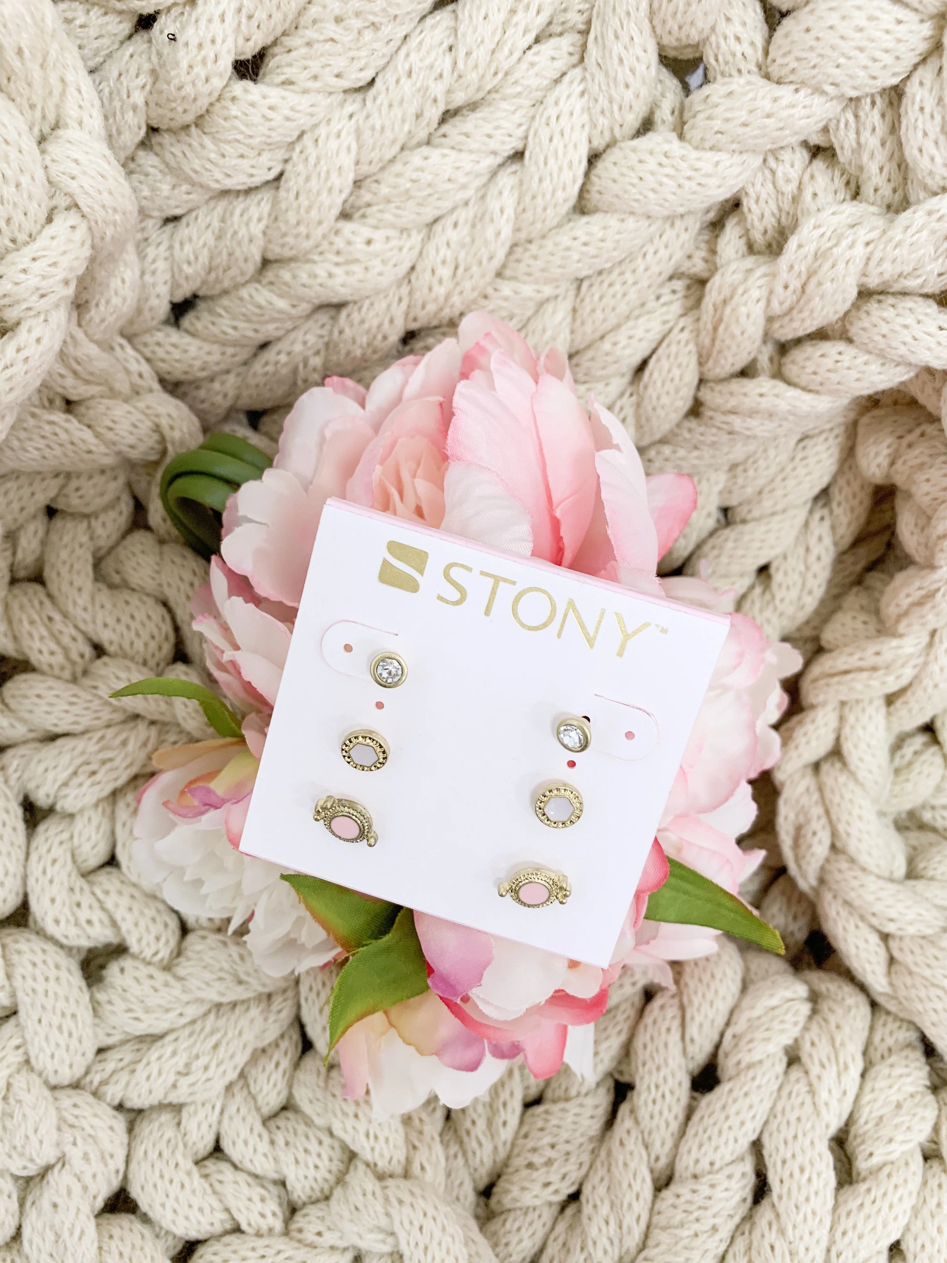 Stud Earring Set- Gold - Image 2