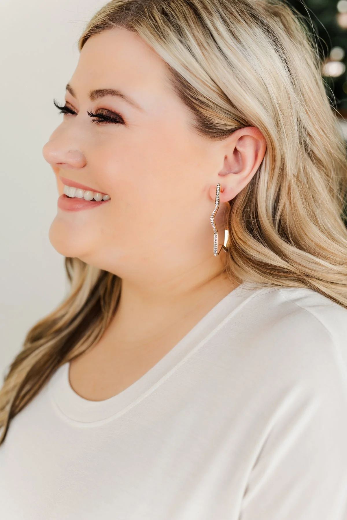 Studded Star Hoop Earrings- Gold - Image 6