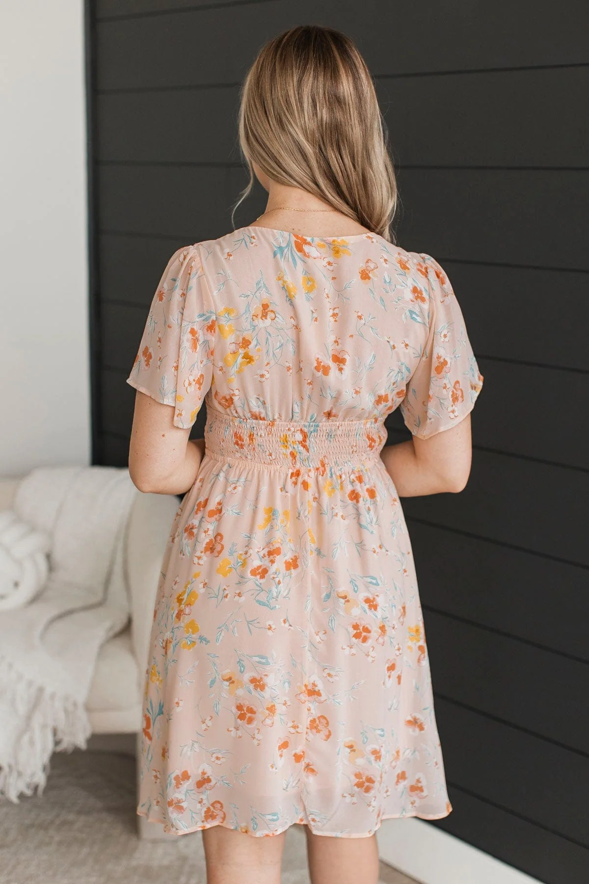 Stunning For You Floral Dress- Light Blush - Image 8
