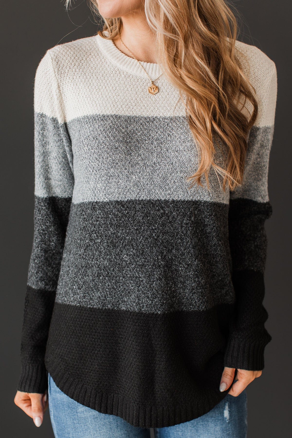 Stunning Sights Knit Sweater- Grey & Black - Image 5