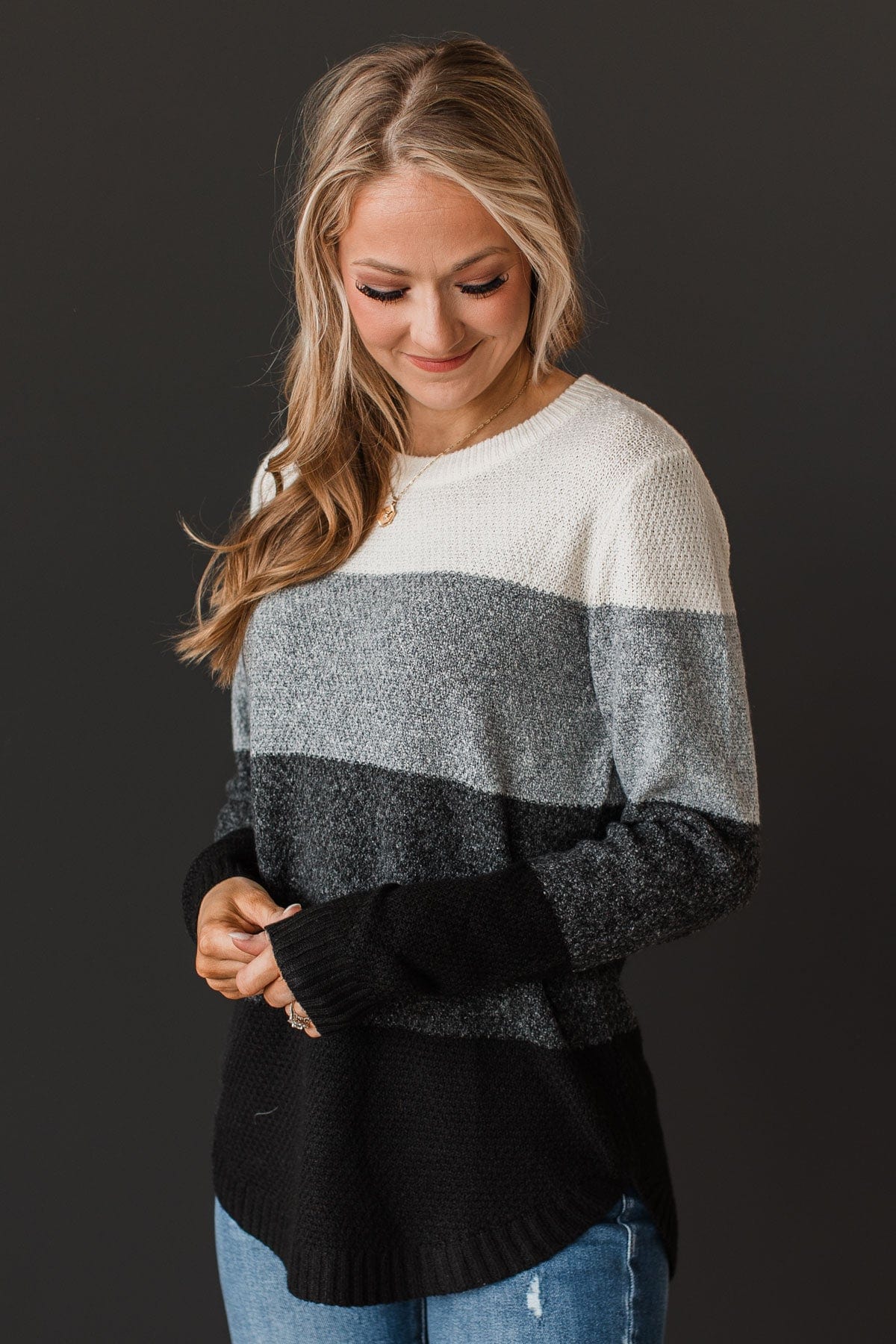 Stunning Sights Knit Sweater- Grey & Black - Image 7