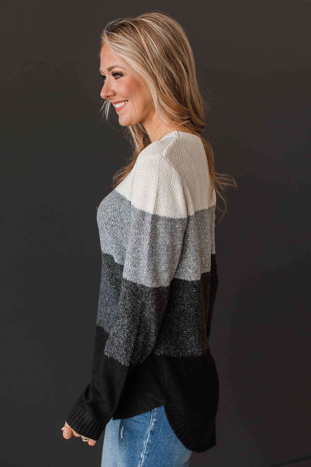 Stunning Sights Knit Sweater- Grey & Black - Image 8