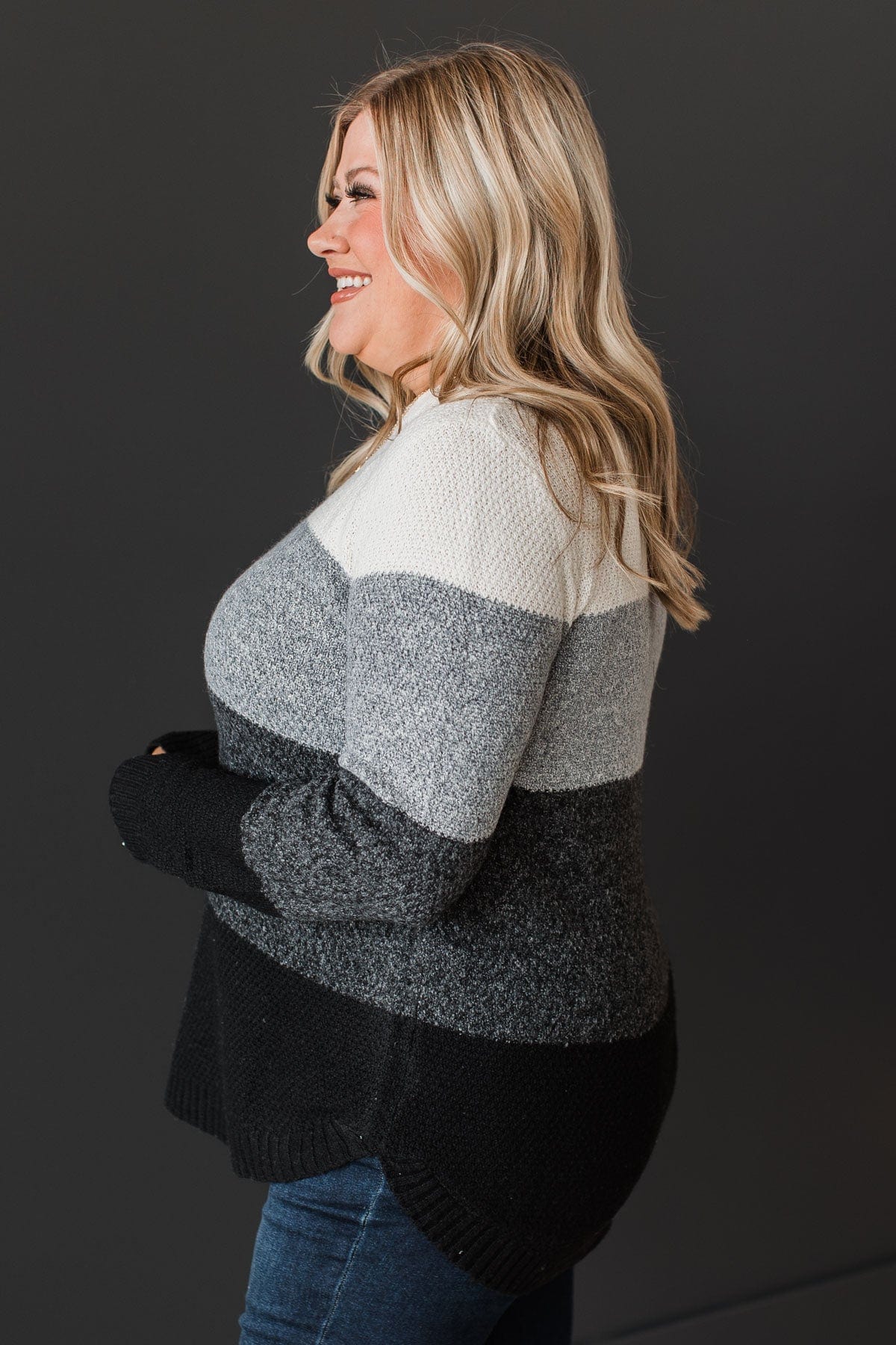 Stunning Sights Knit Sweater- Grey & Black - Image 9