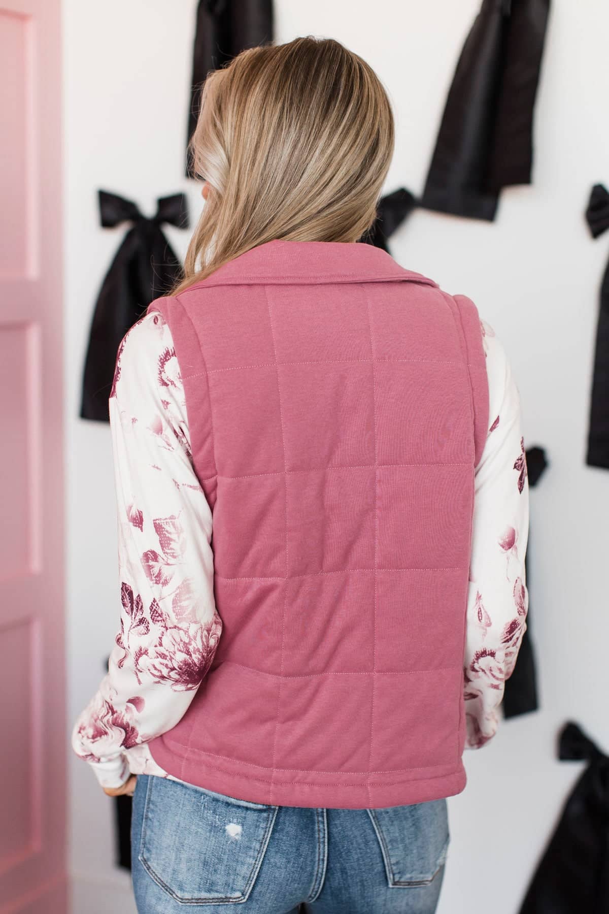 Stunning Views Puffer Vest- Rose Pink - Image 3