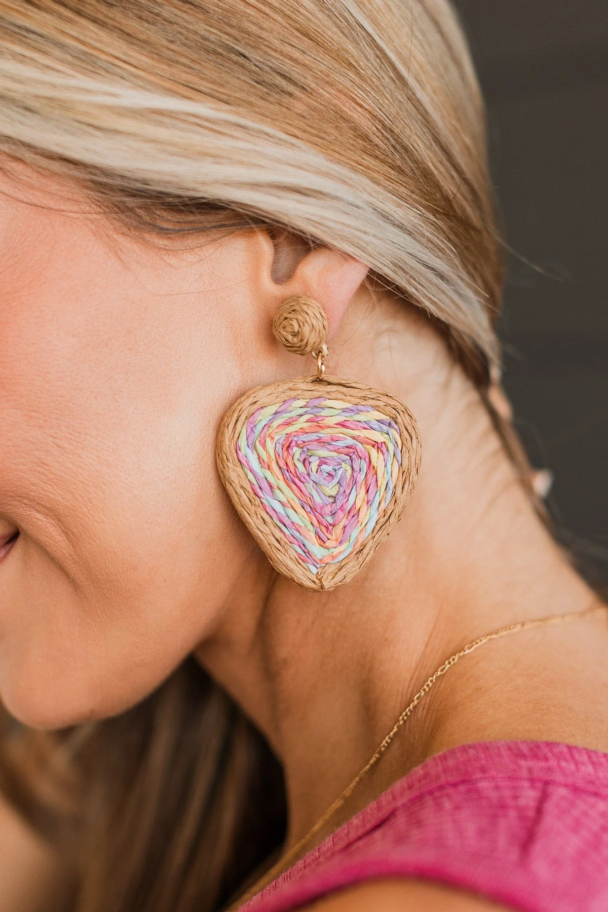 Stylish Affair Raffia Earrings- Multi-Color - Image 2