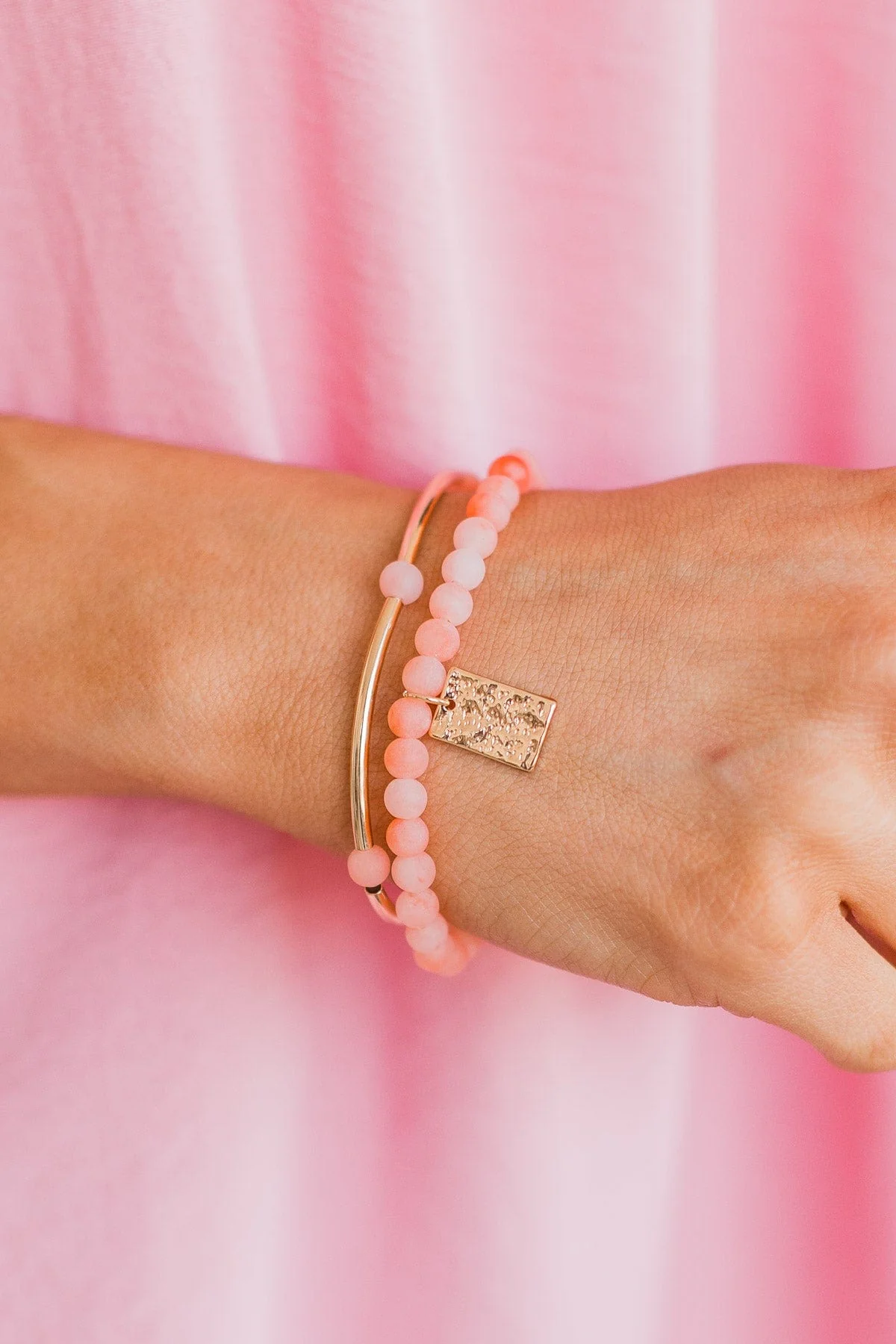 Stylish Situation Beaded Bracelet- Pink - Image 2