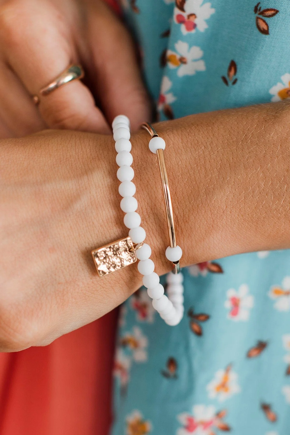 Stylish Situation Beaded Bracelet- White - Image 2
