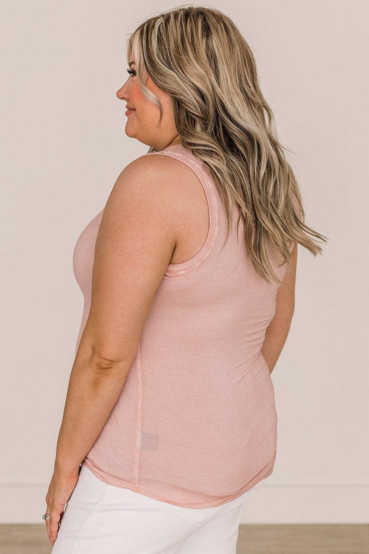 Such A Delight Button Tank Top- Dusty Pink - Image 6