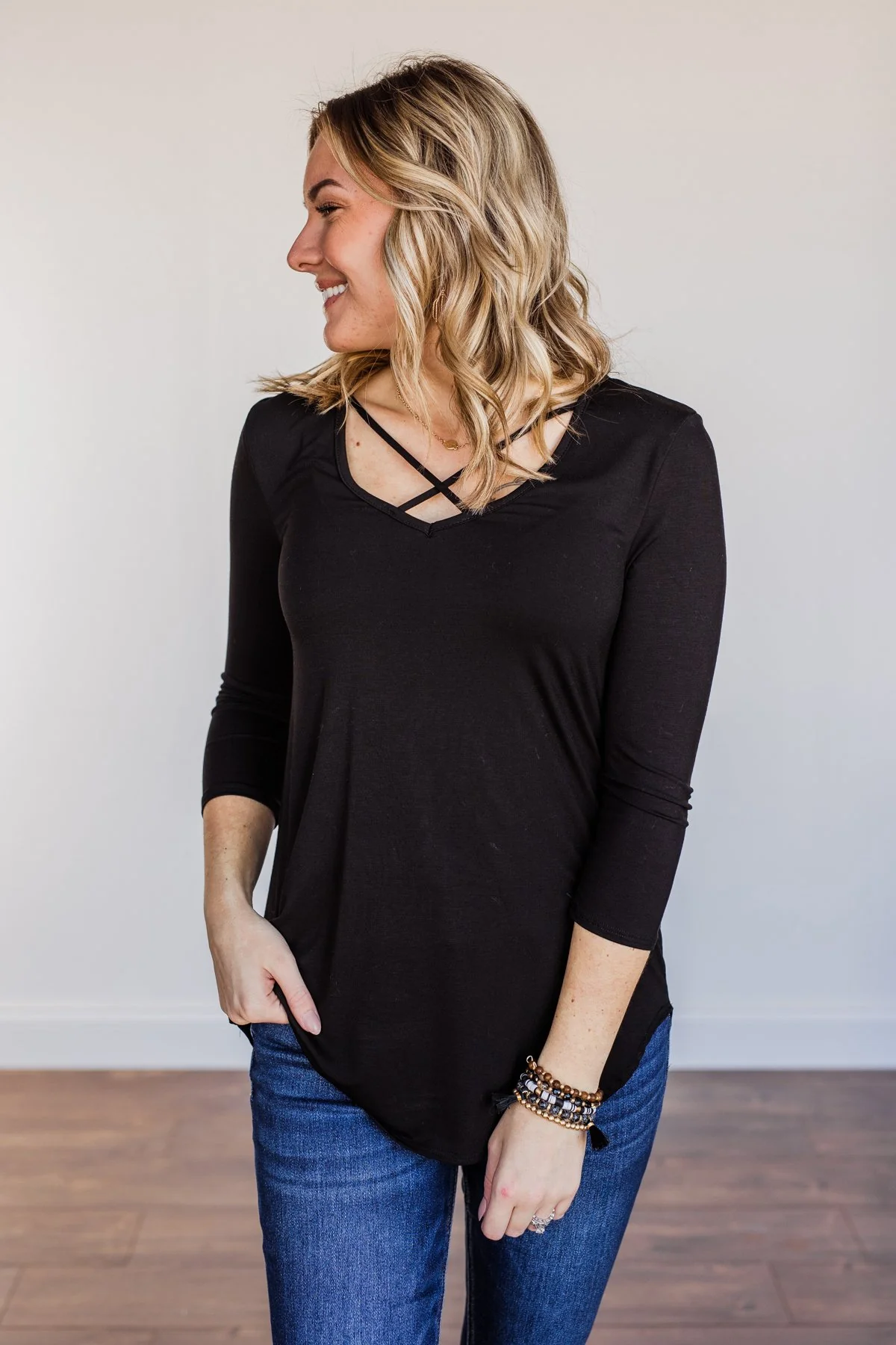 Sucker For Love Criss-Cross Top- Black - Image 8