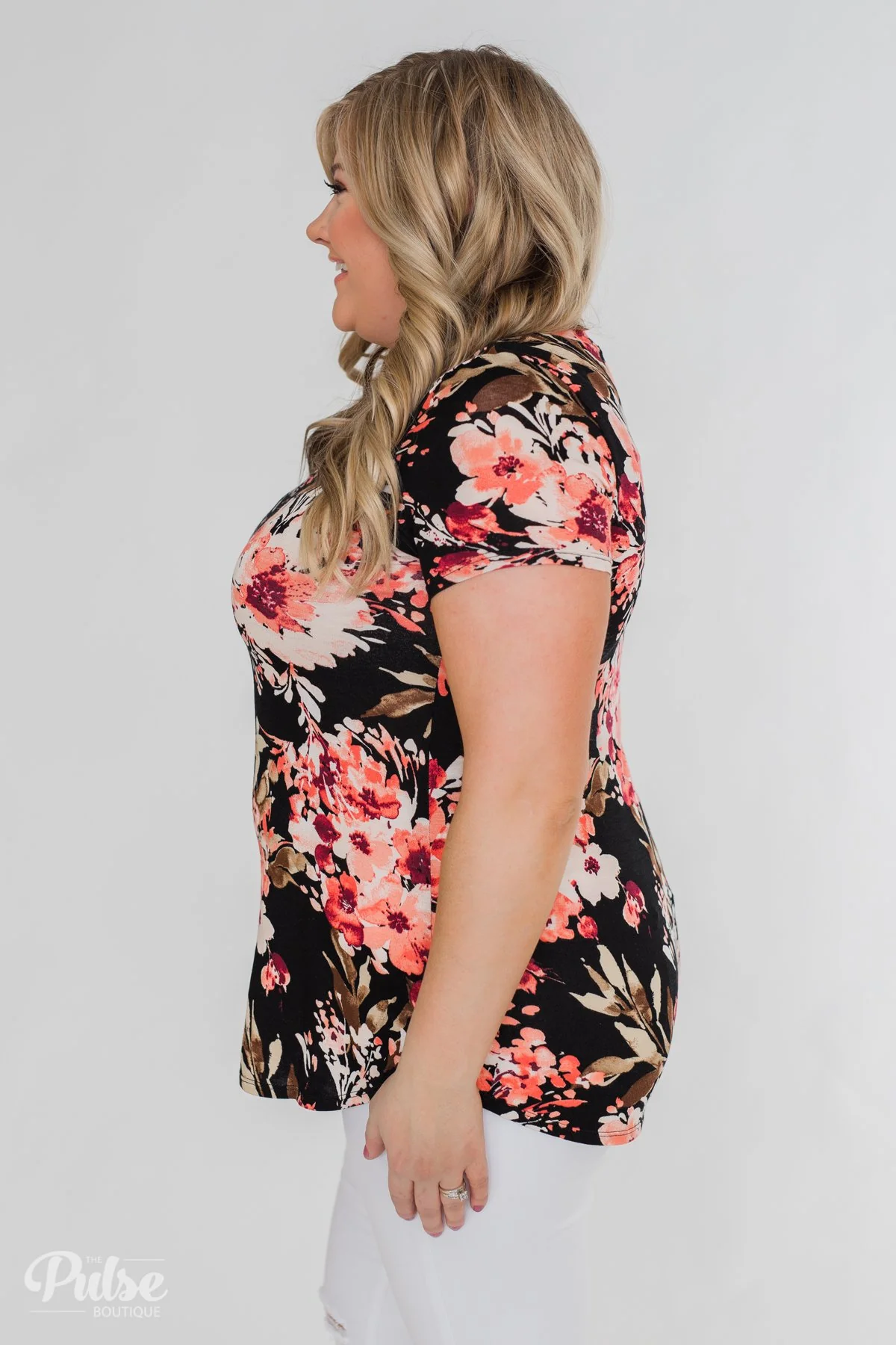 Sucker for Floral Short Sleeve Top- Black - Image 11