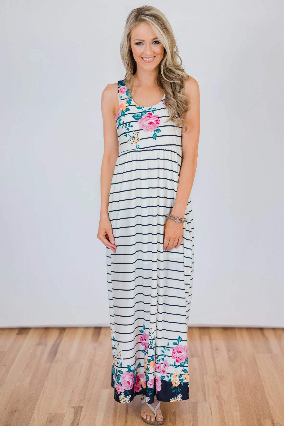 Sugar Sweet Floral Maxi Dress- Navy