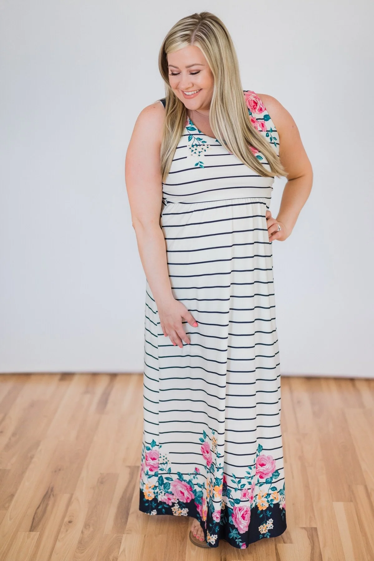 Sugar Sweet Floral Maxi Dress- Navy - Image 2