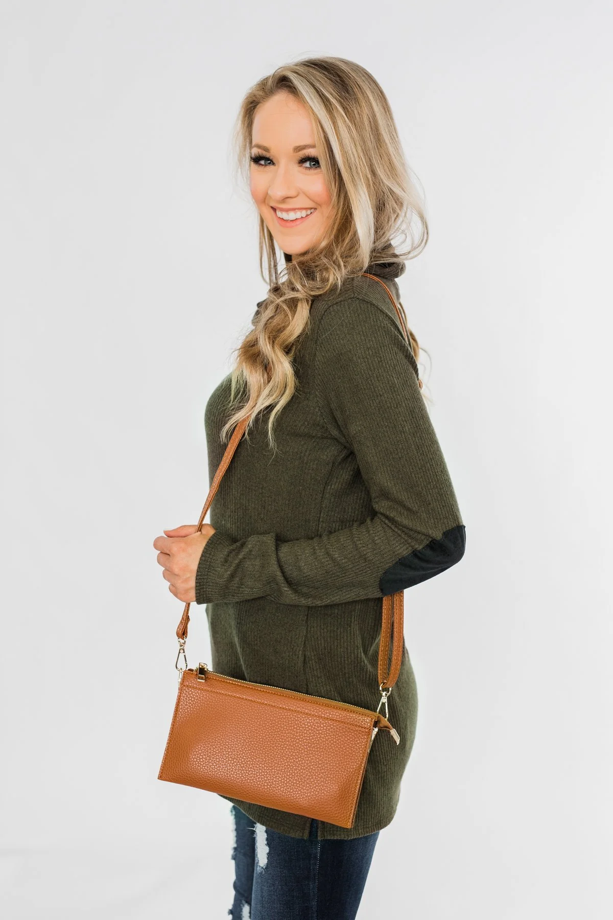 Suitable For You Clutch- Dark Camel - Image 4