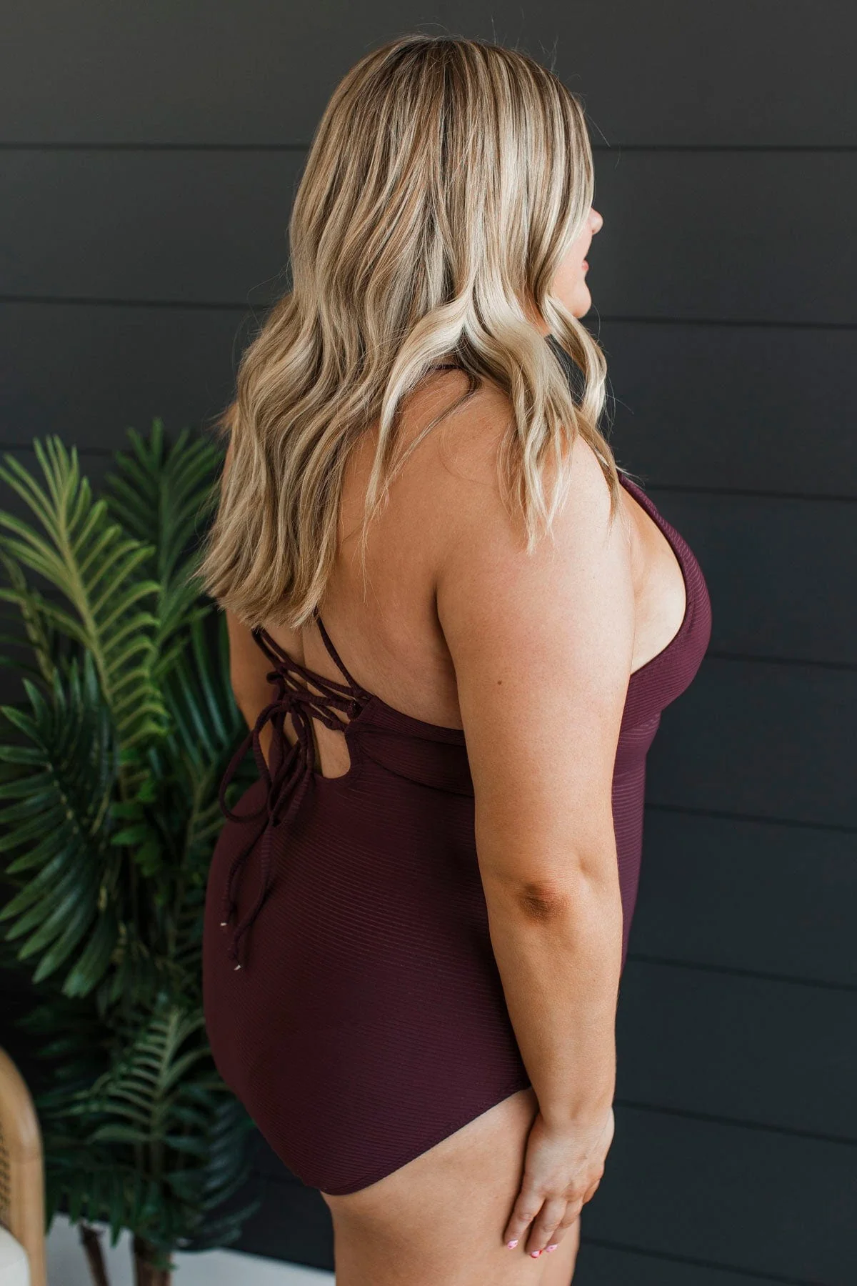 Summer At The Shore One-Piece Swimsuit- Plum - Image 10