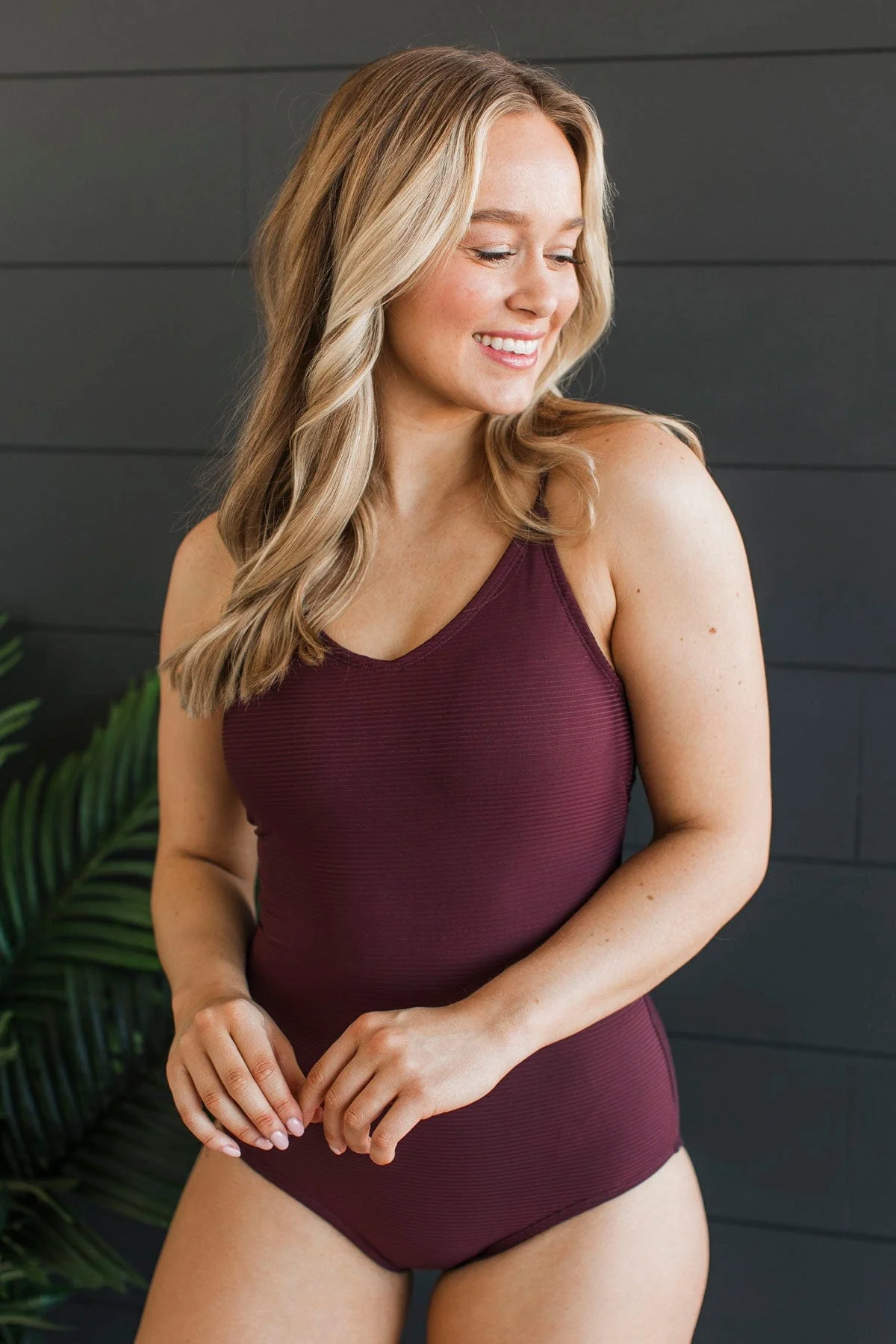 Summer At The Shore One-Piece Swimsuit- Plum - Image 6