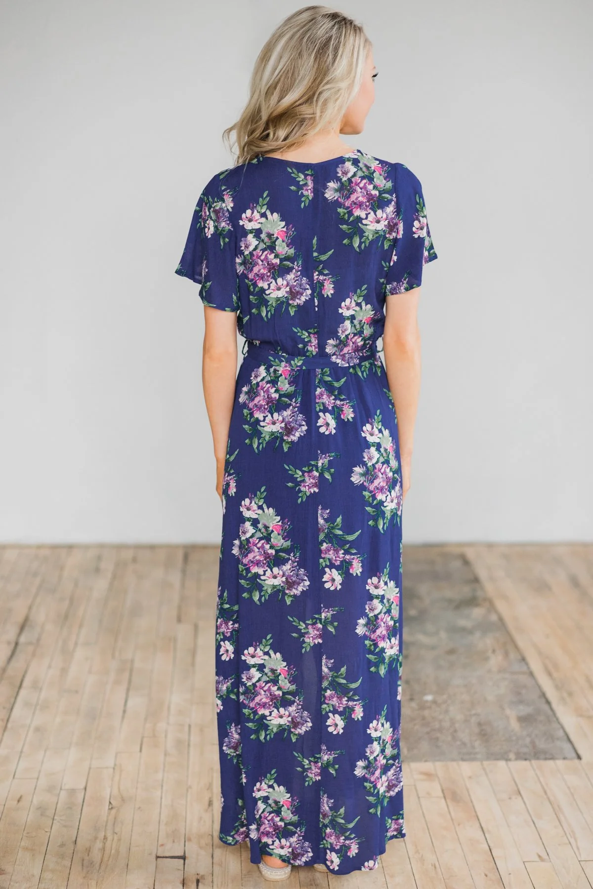 Summer Blues Floral Hi-Lo Dress - Image 5