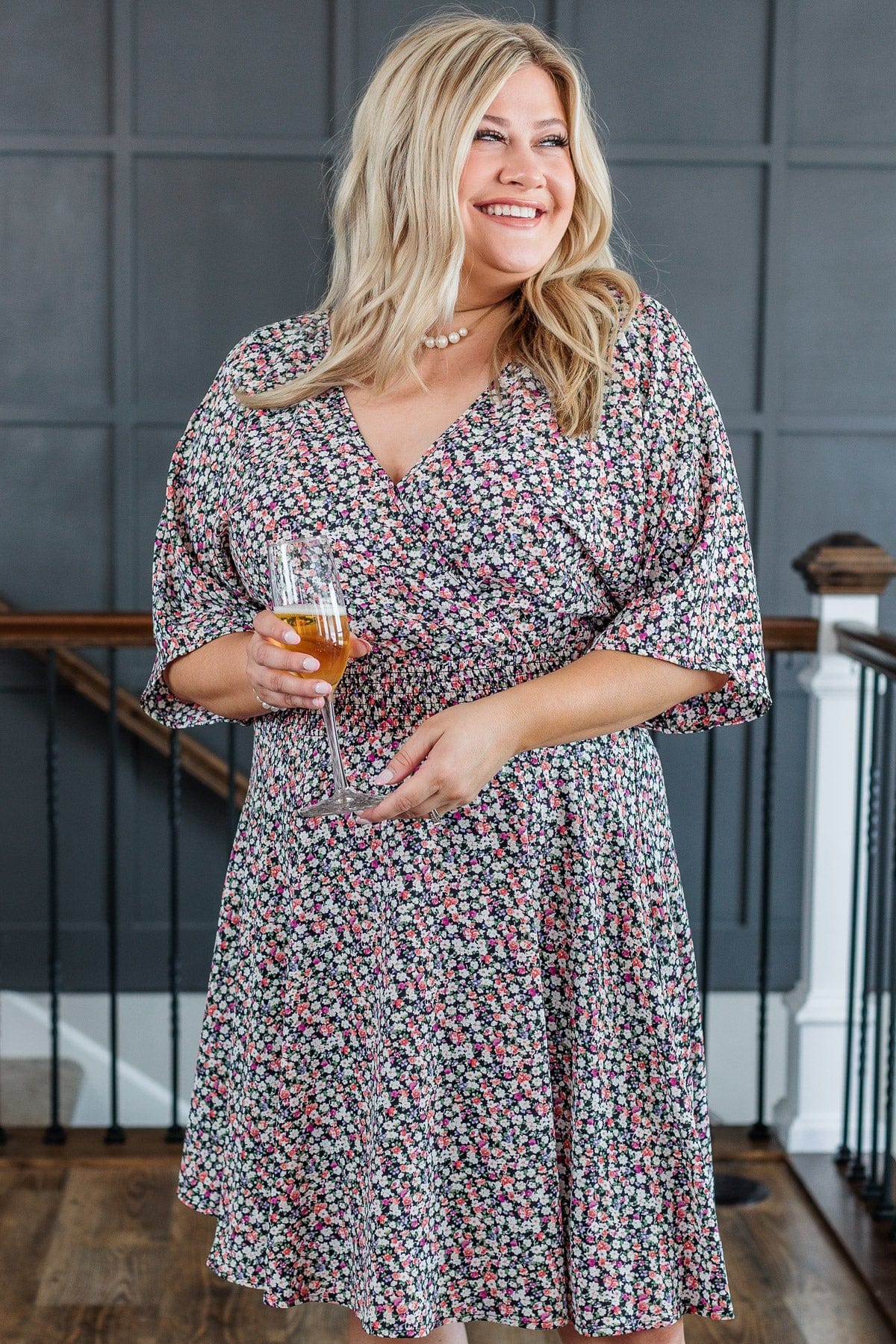 Summer Celebration Floral Dress- Black - Image 4