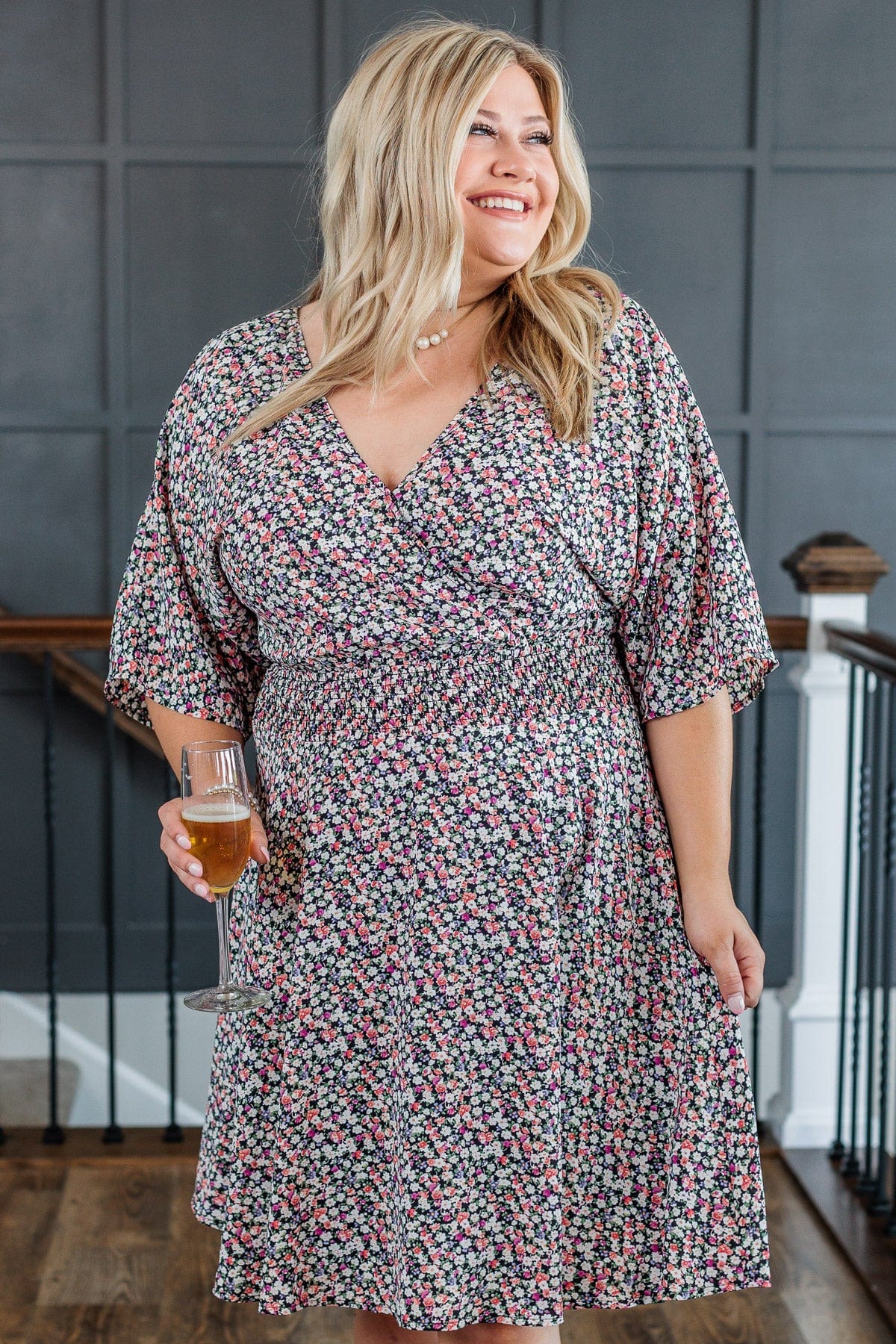 Summer Celebration Floral Dress- Black - Image 6